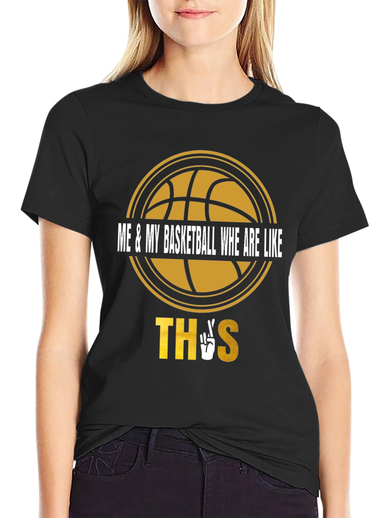 Black Basketball Lover Tee - Me & My Basketball Like This view 2