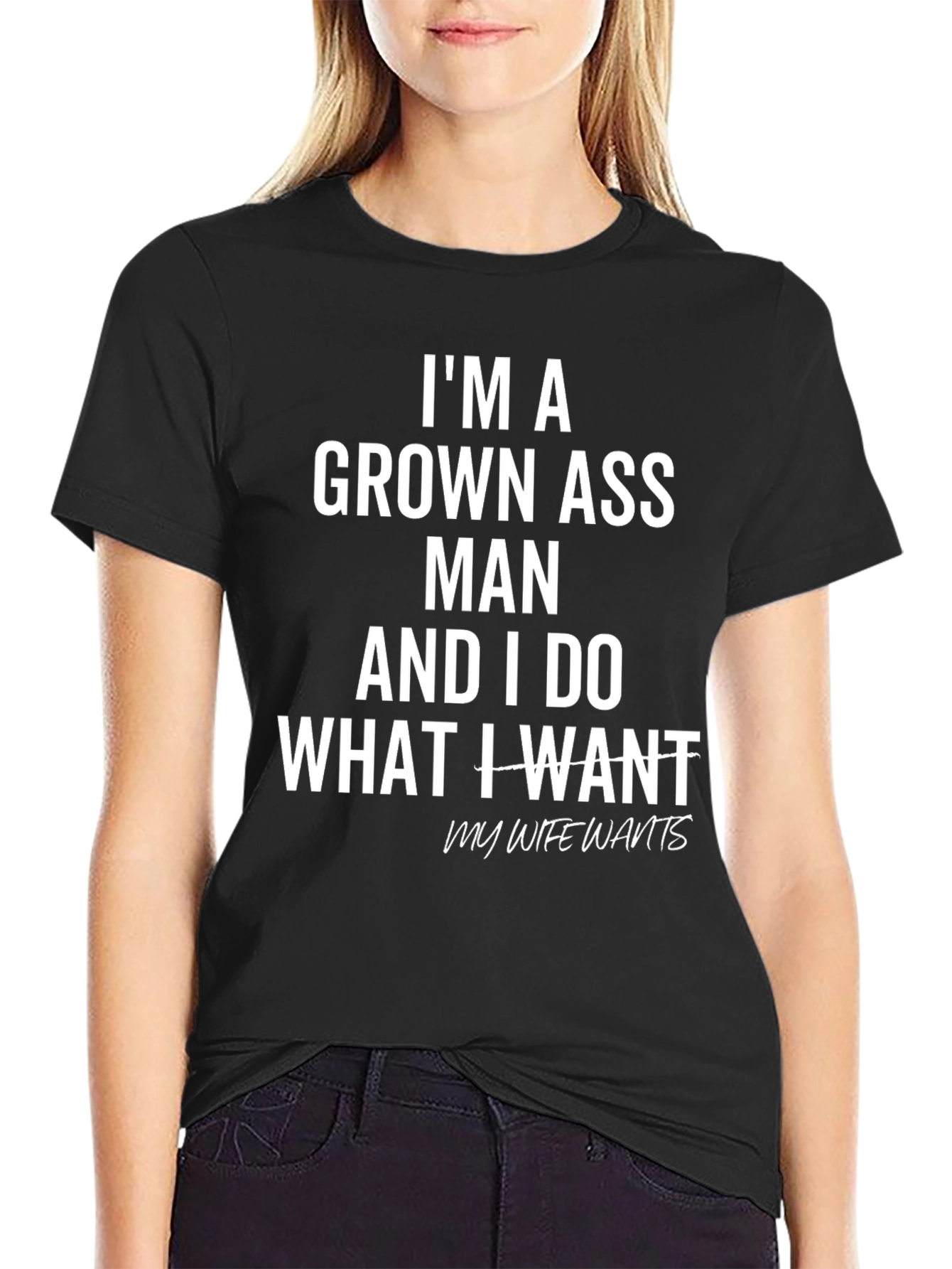 Black I'm A Grown Ass Man T-Shirt view 2
