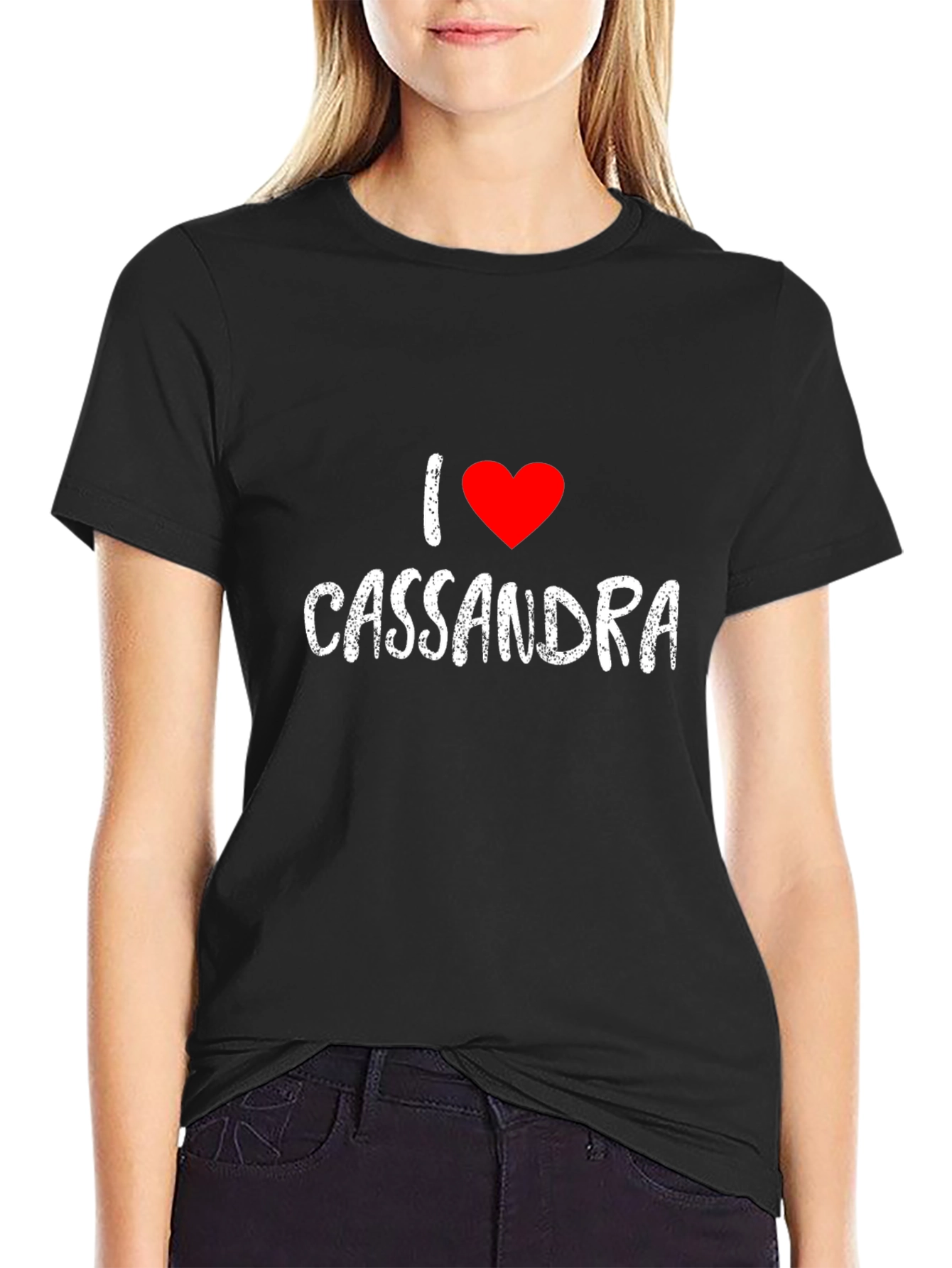 Black I Heart Cassandra - Men's Black Graphic Tee view 2