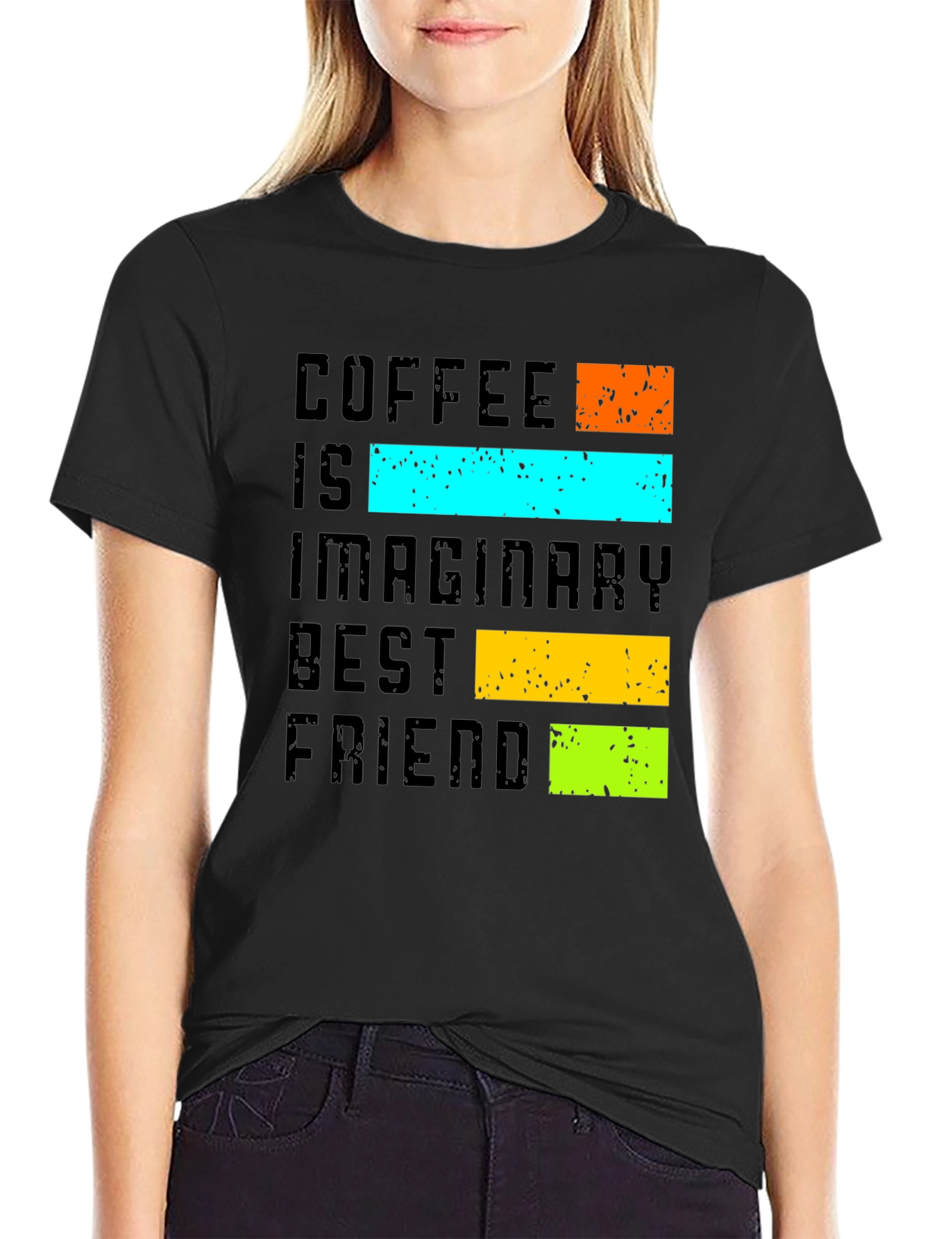 Black Coffee Is My Imaginary Best Friend T-Shirt view 2