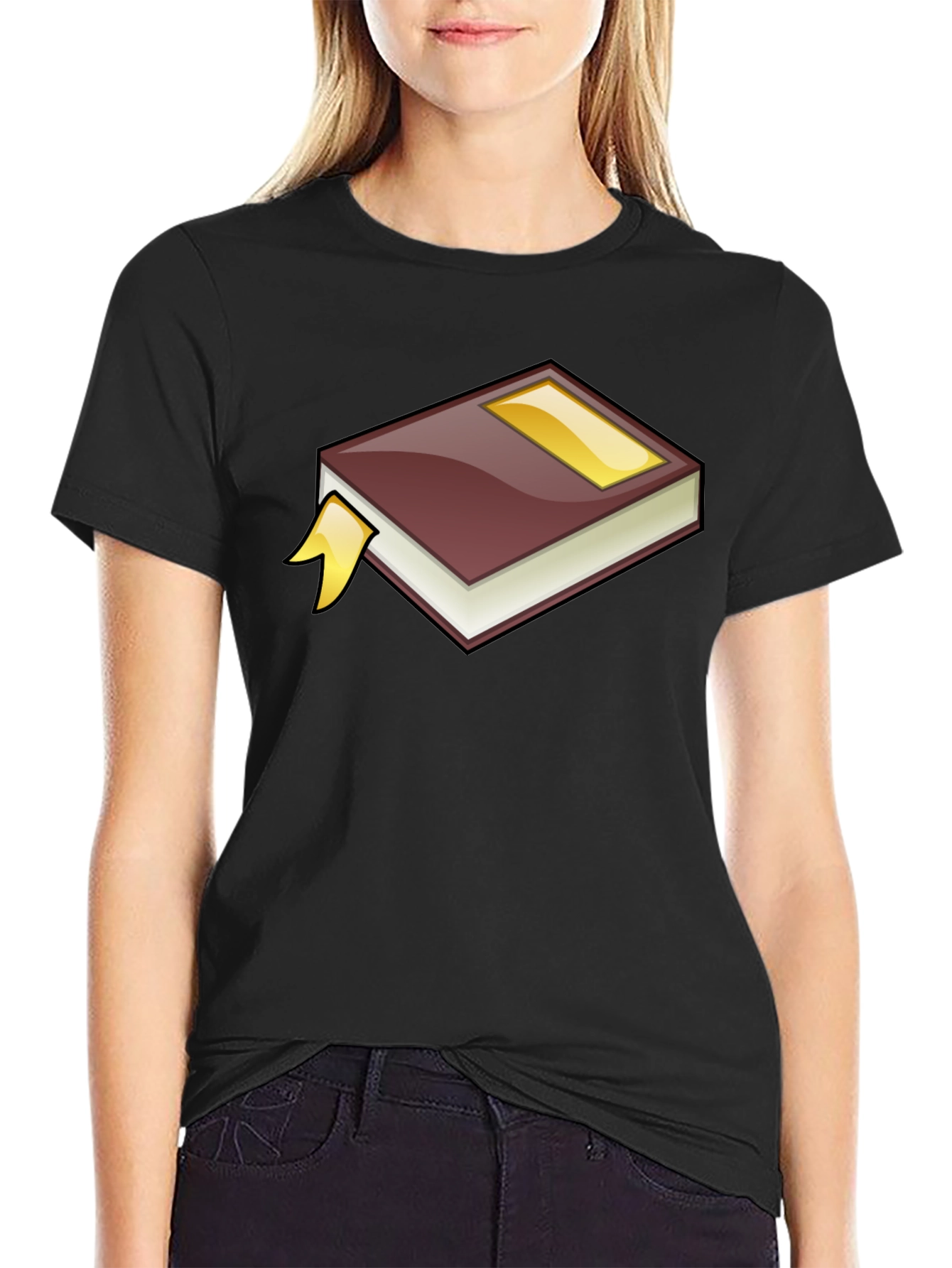 Cartoon Book Graphic Tee - Black Cotton T-Shirt - 2