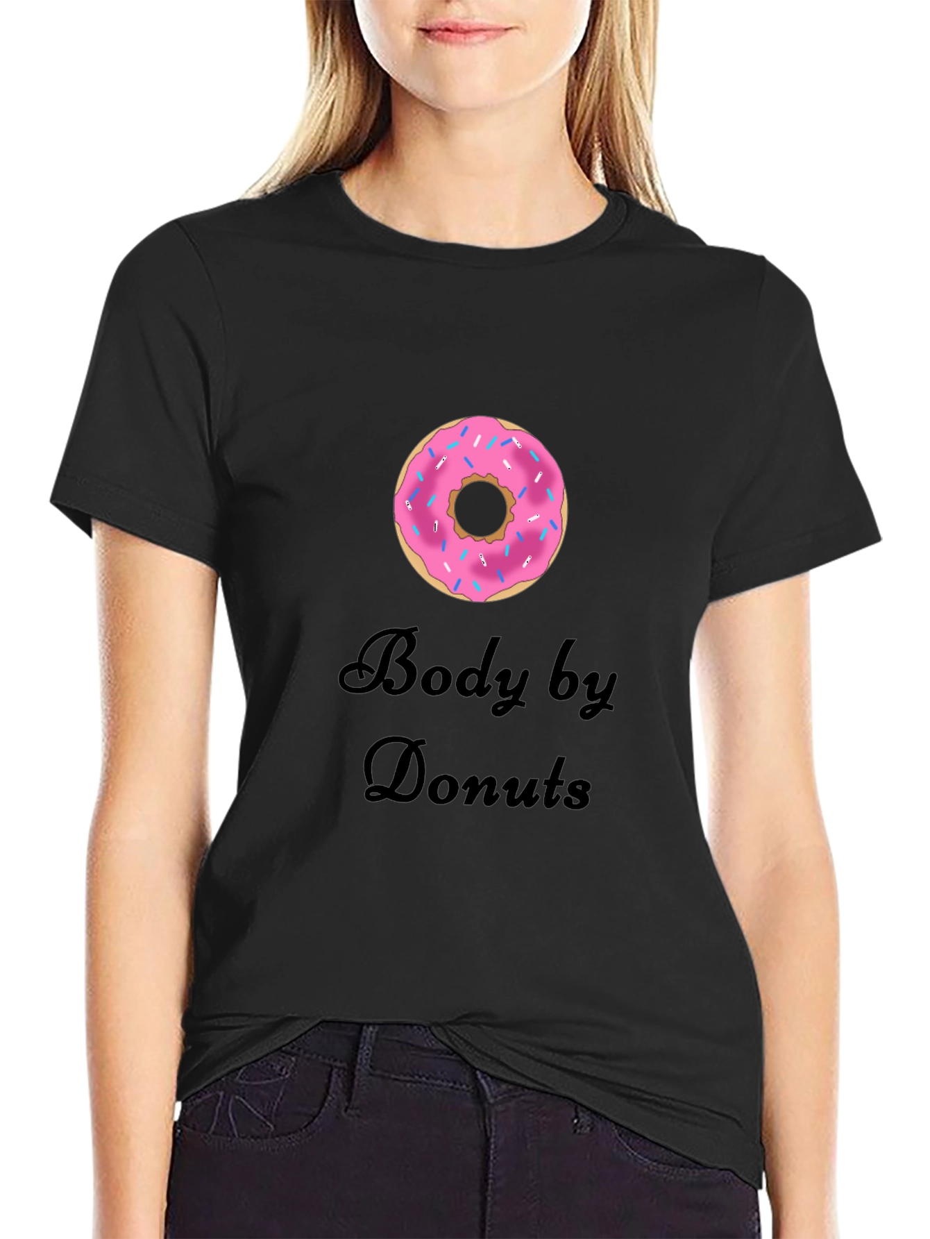 Black Body by Donuts T-Shirt - Casual Crew Neck Tee view 2