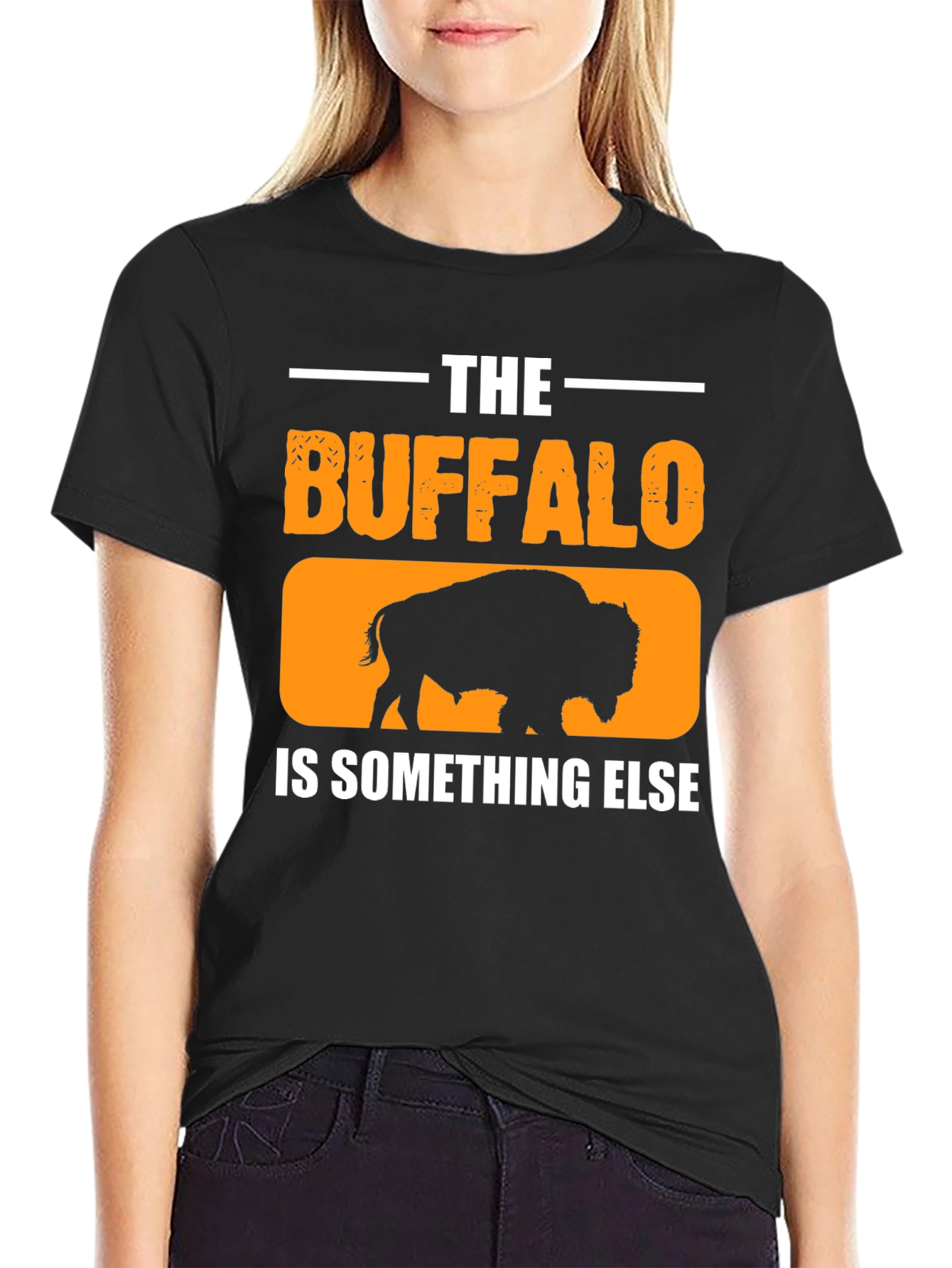 Black The Buffalo is Something Else Black T-Shirt view 2
