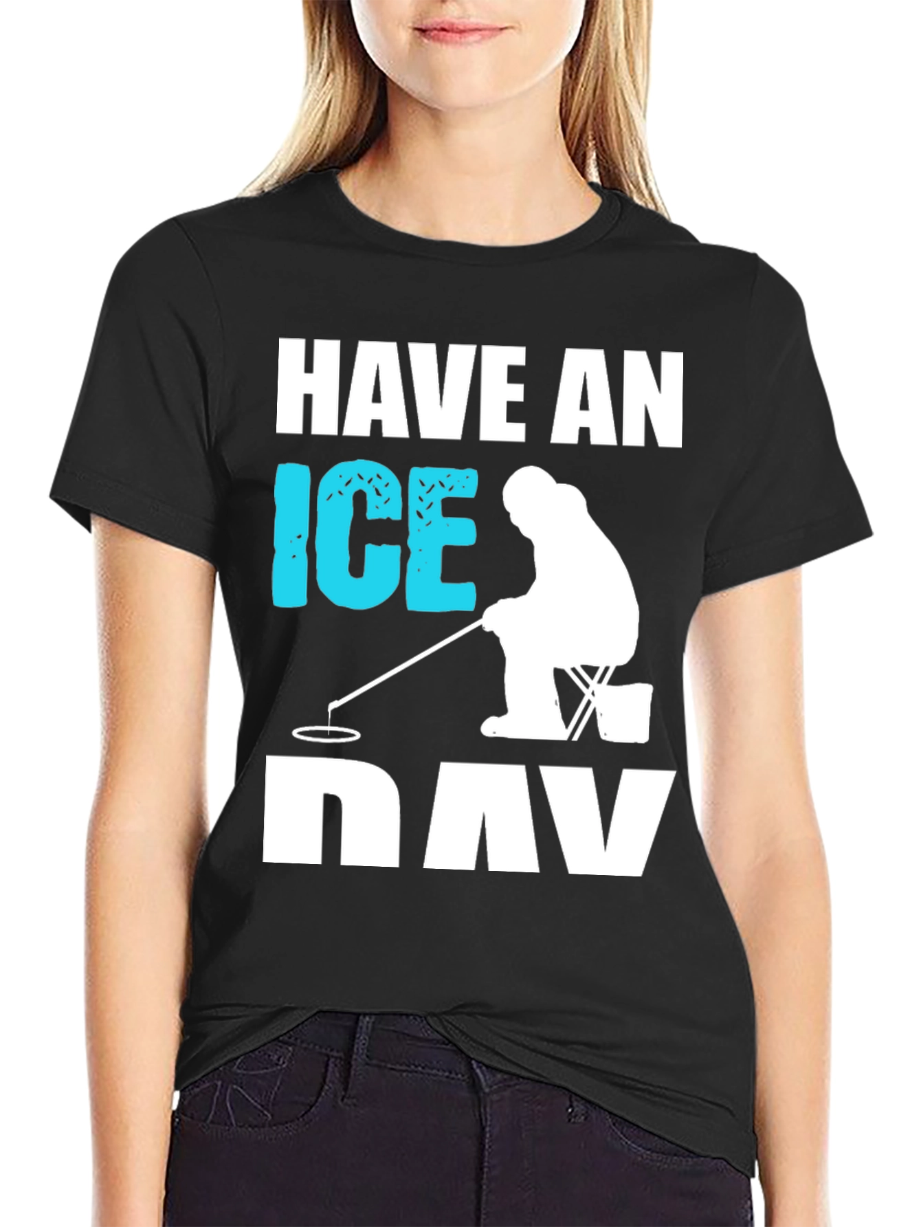 Black Have an Ice Day Black Graphic T-Shirt view 2