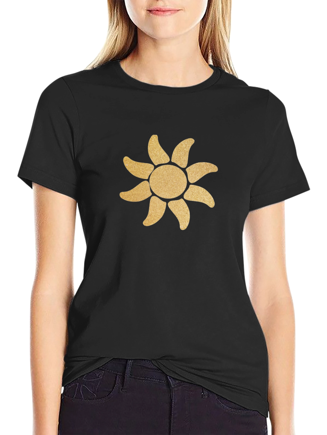 Golden Sun Graphic Black T-Shirt - 2