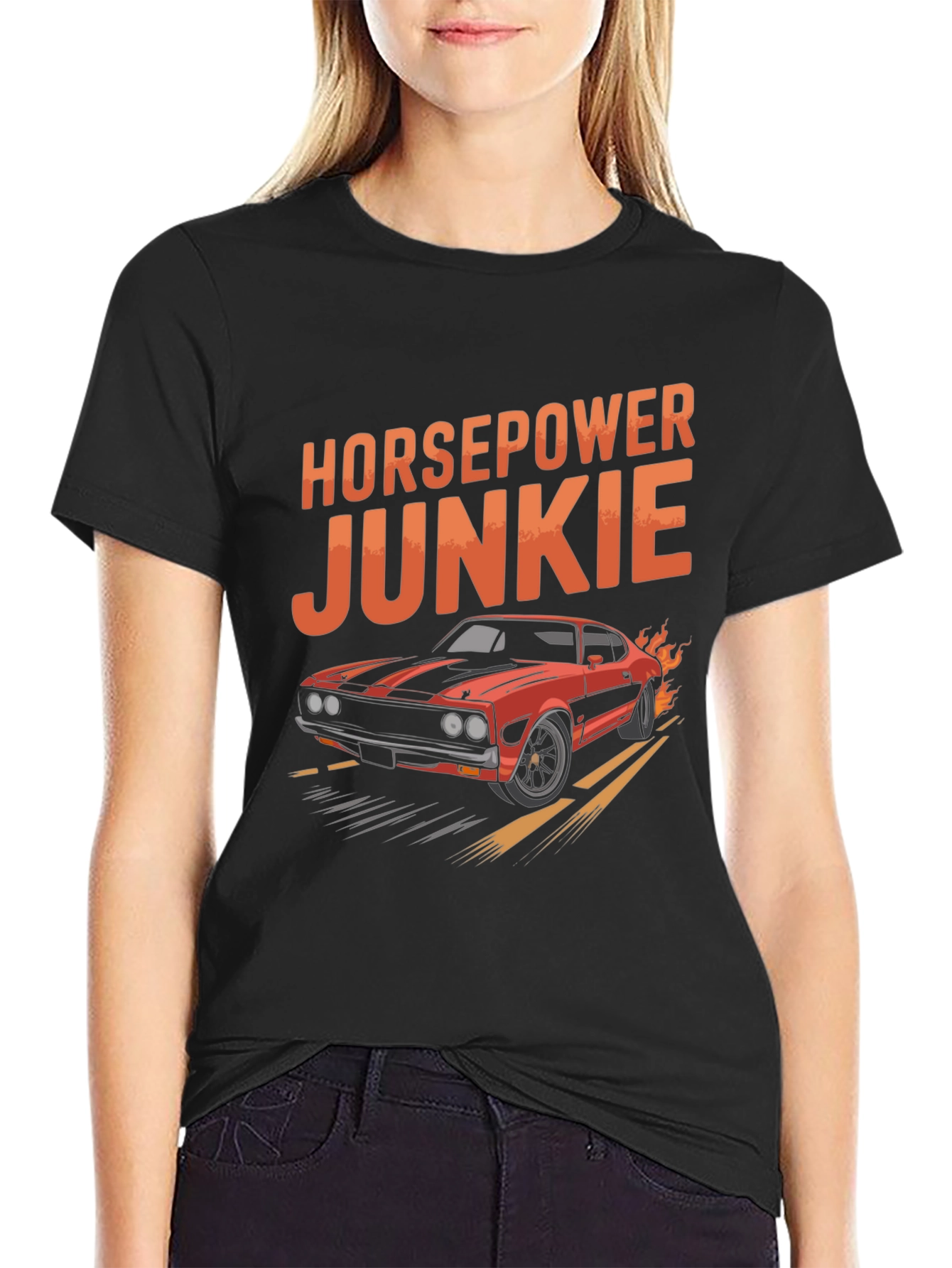 Black Horsepower Junkie Graphic T-Shirt view 2
