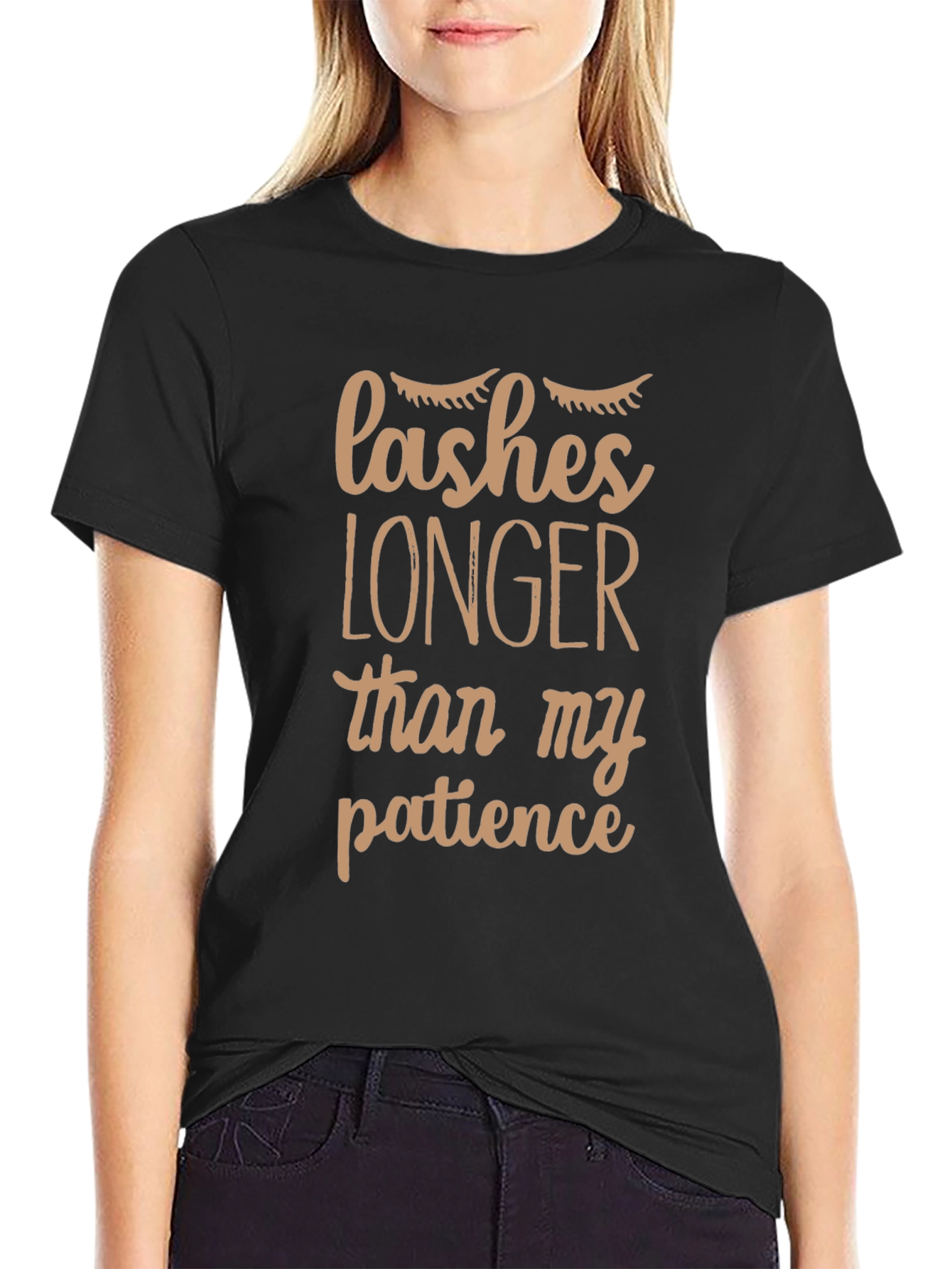 Black Lashes Longer Than My Patience Graphic Tee view 2