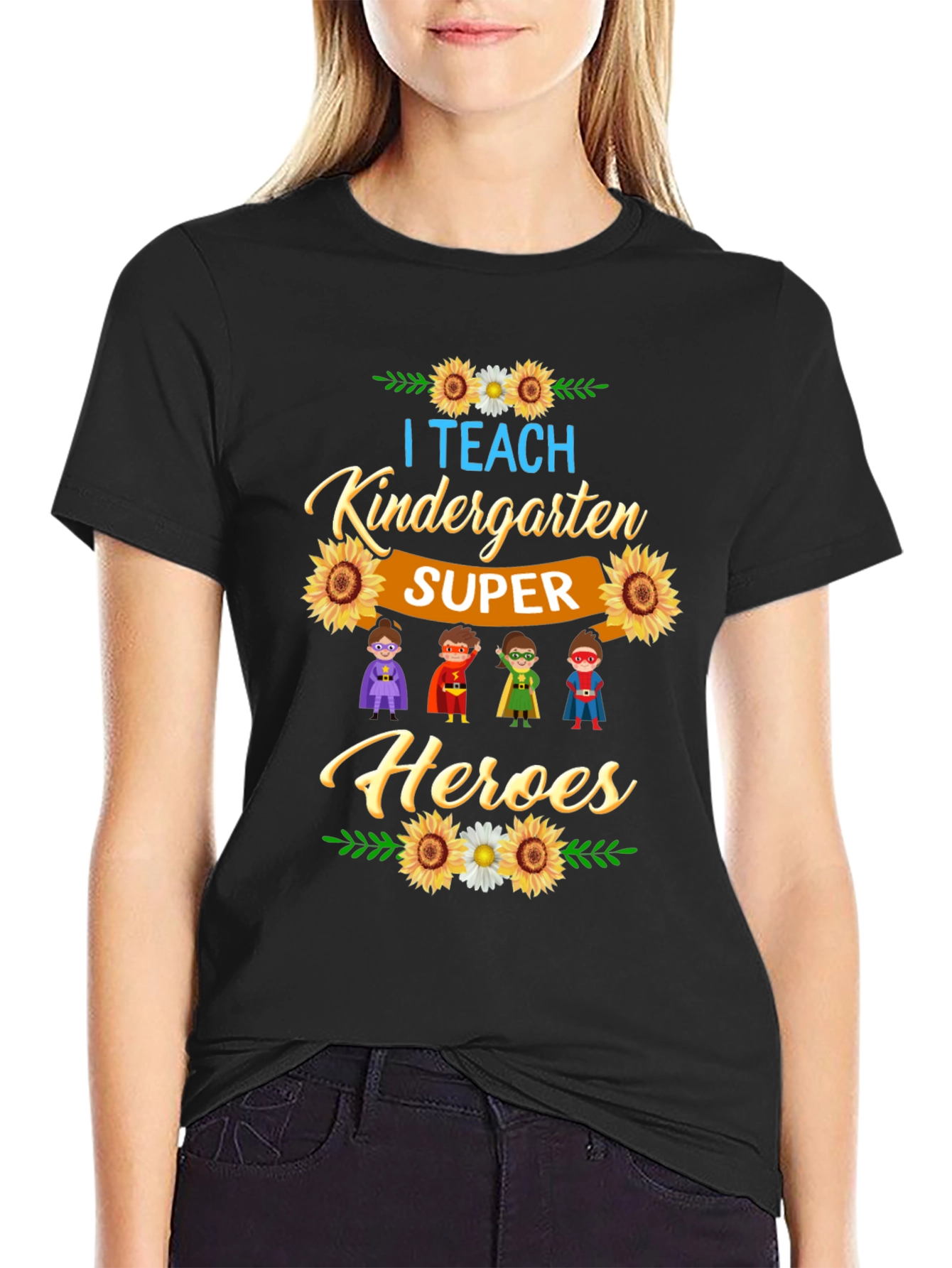 I Teach Kindergarten Super Heroes T-Shirt - 2