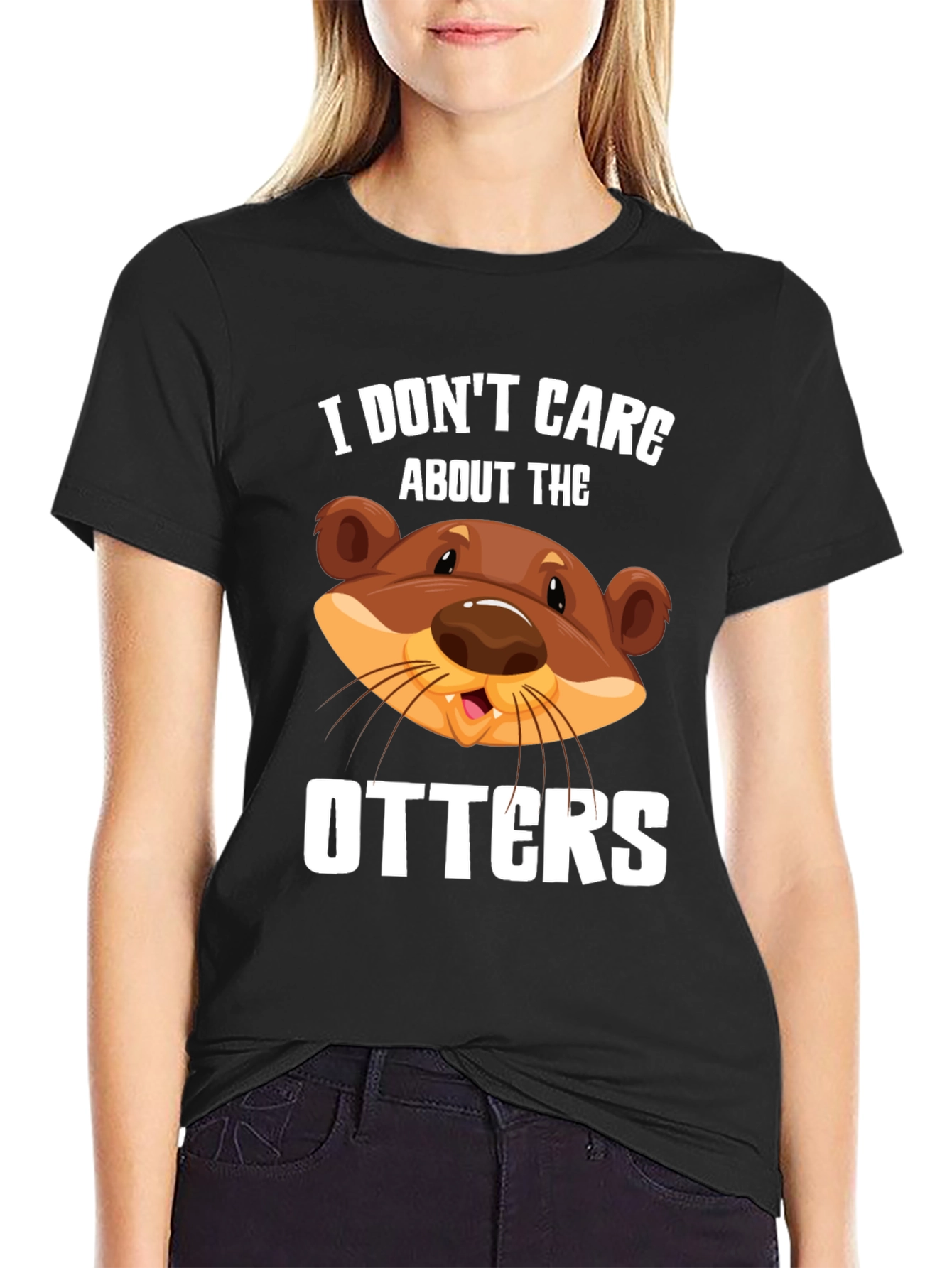Black I Don't Care About The Otters Graphic Tee view 2