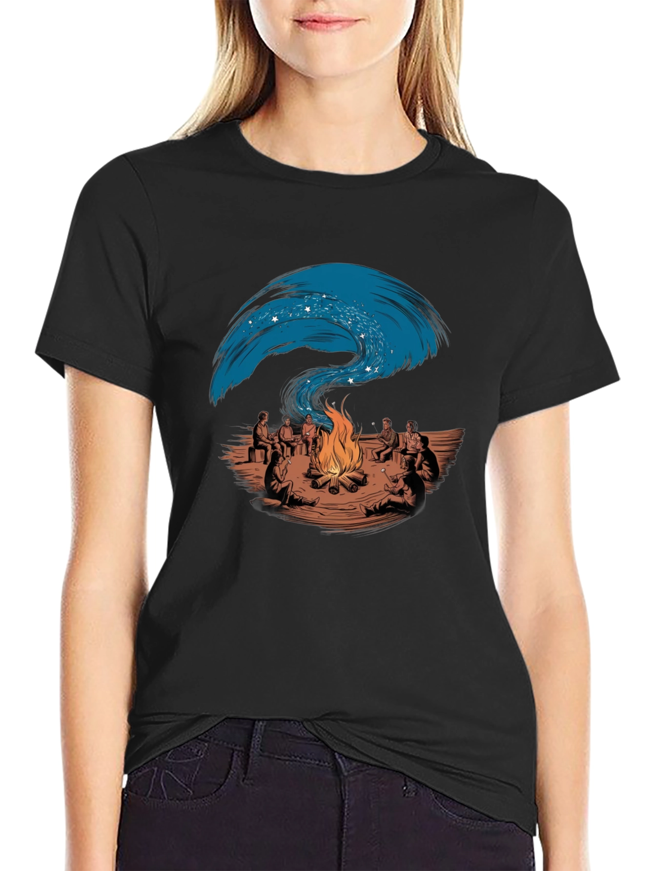 Black Campfire Story T-Shirt view 2
