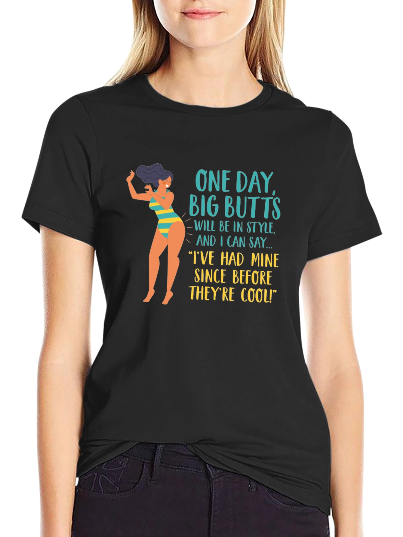 Black Funny Big Butts T-Shirt view 2