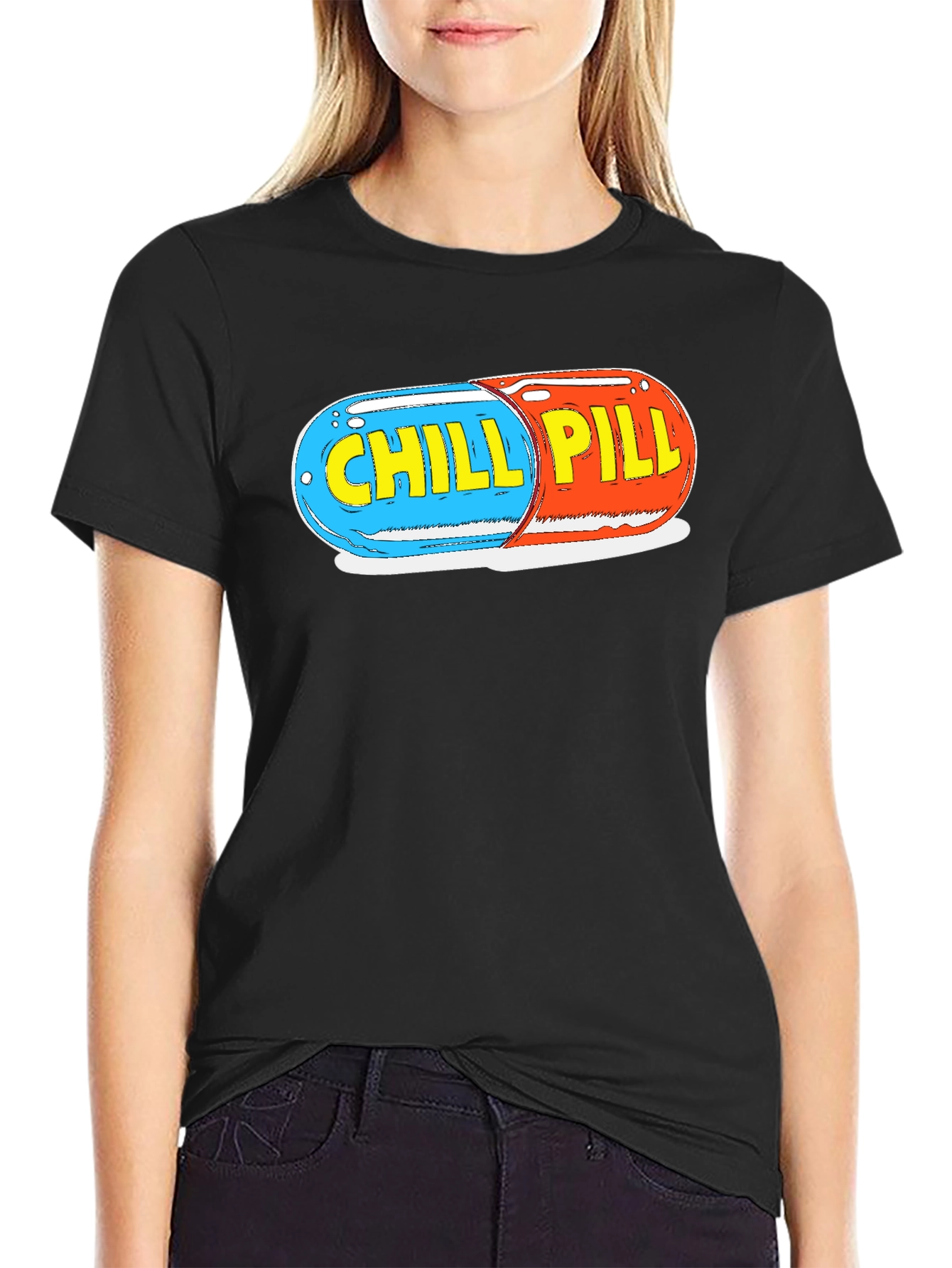 Black Chill Pill Graphic Tee - Relaxed Fit view 2