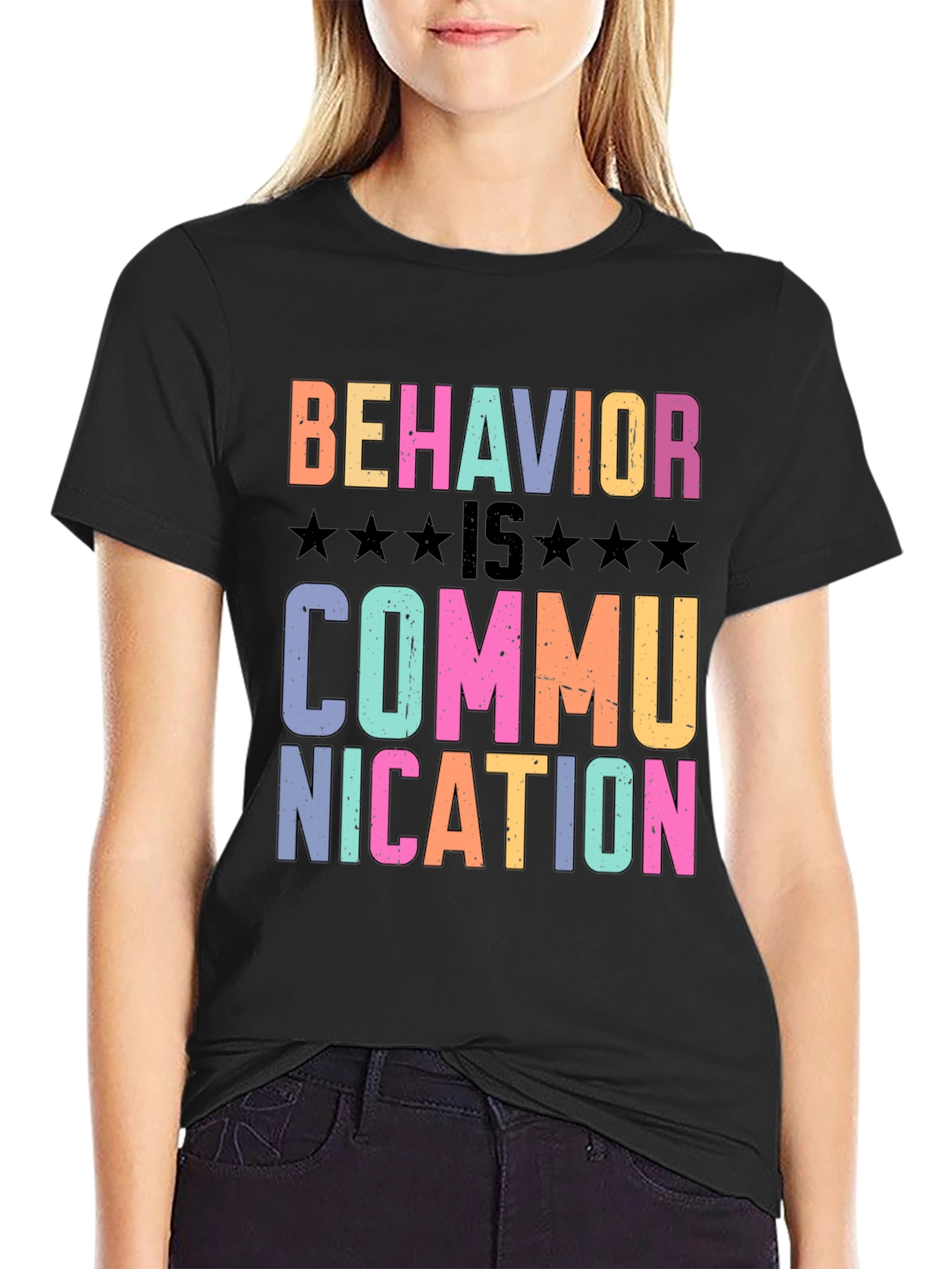 Black Behavior is Communication Graphic T-Shirt view 2