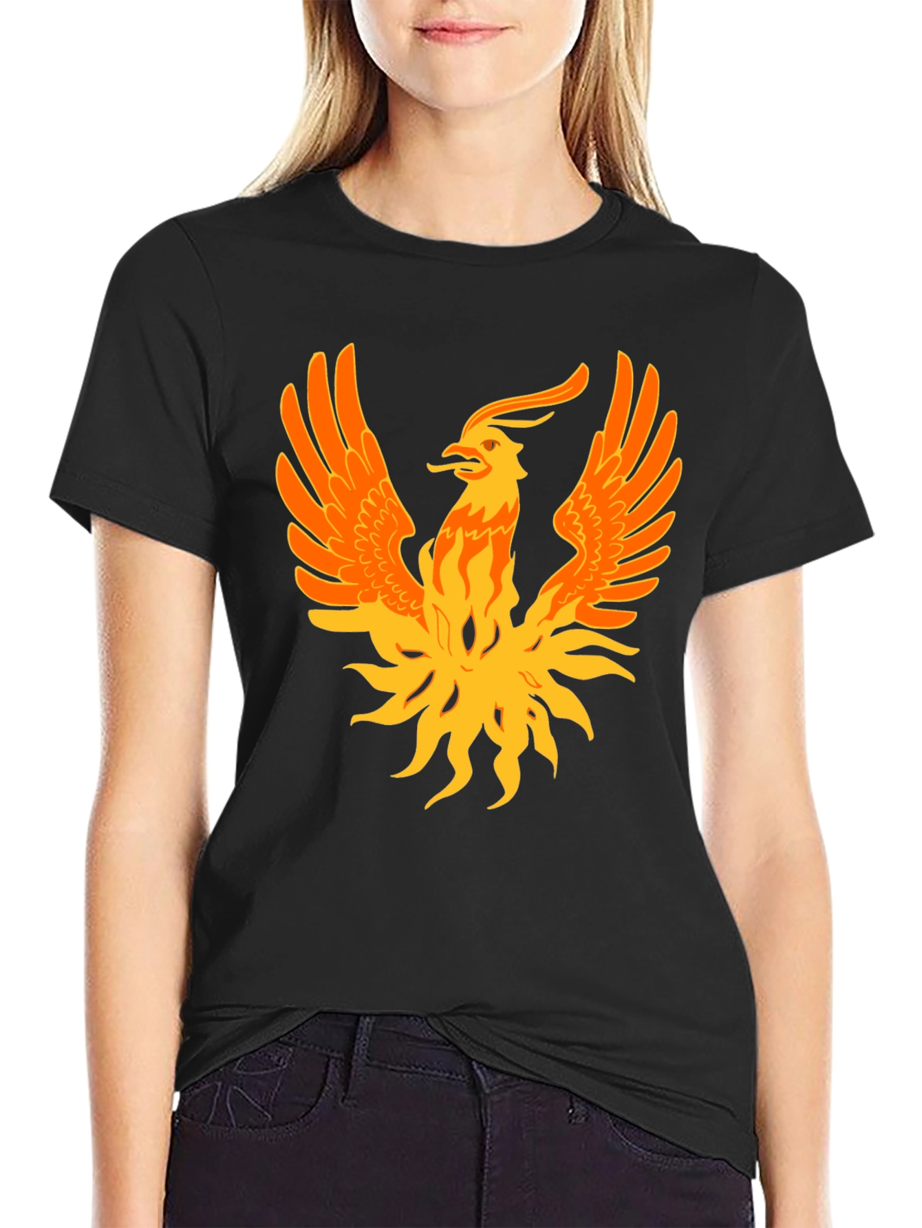 Black Phoenix Graphic Print Black Tee view 2