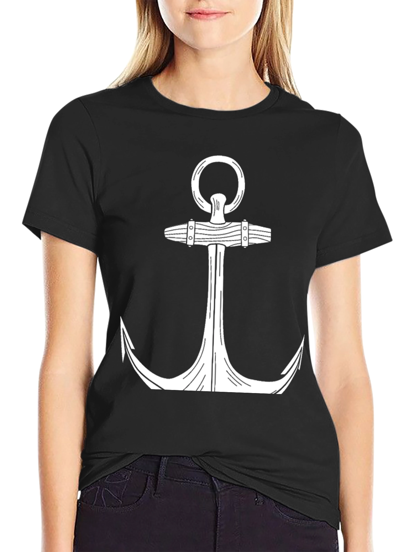 Black Black Anchor Graphic T-Shirt view 2