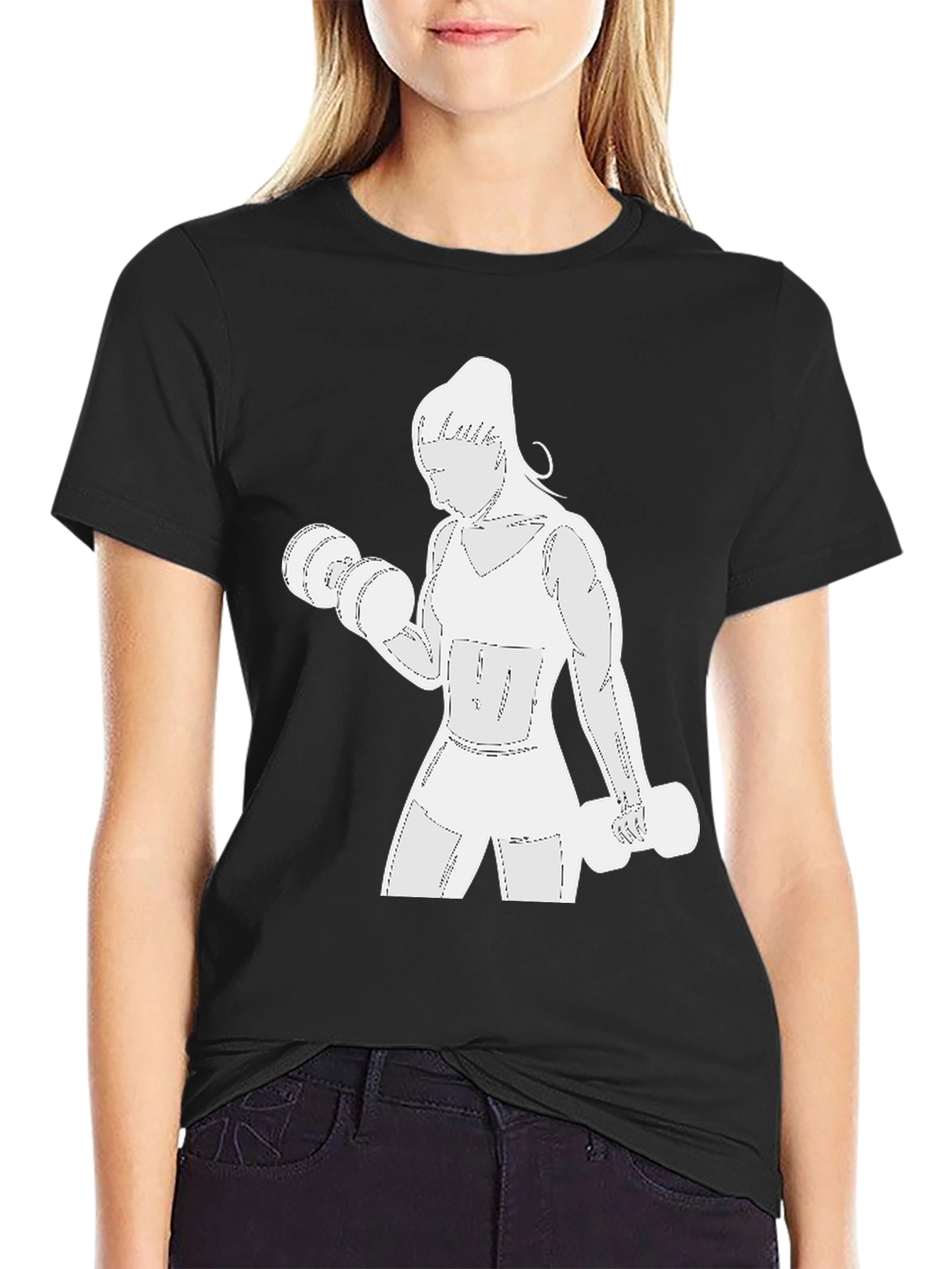 Black Workout Woman Graphic Tee view 2