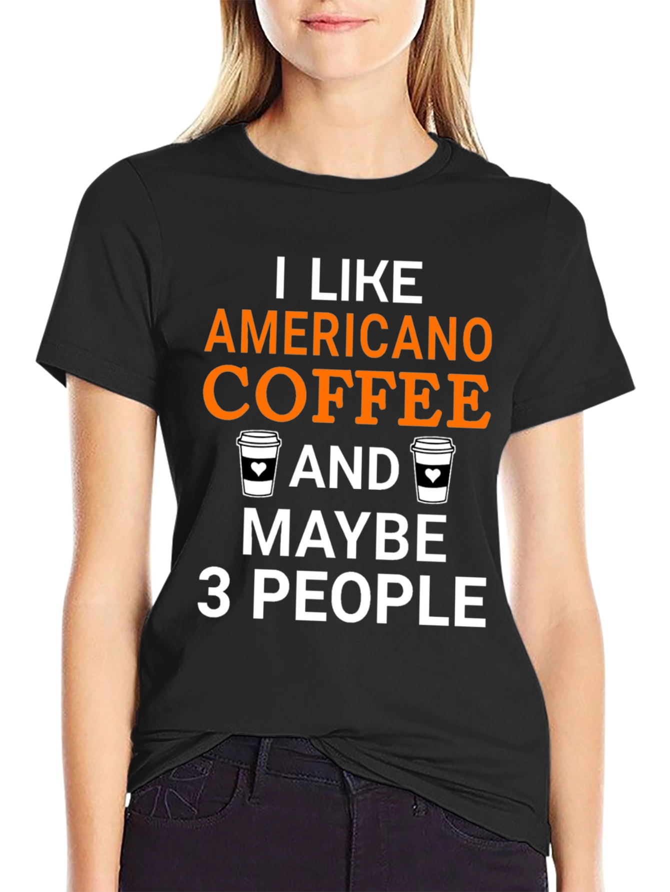 Black Americano Coffee Lover T-Shirt - Funny Graphic Tee view 2