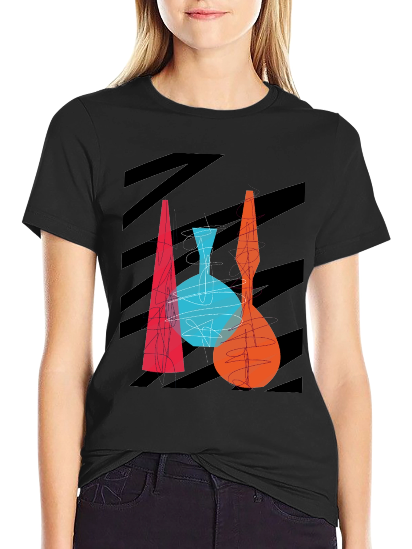 Abstract Vase Graphic Tee - Modern Art T-Shirt - 2