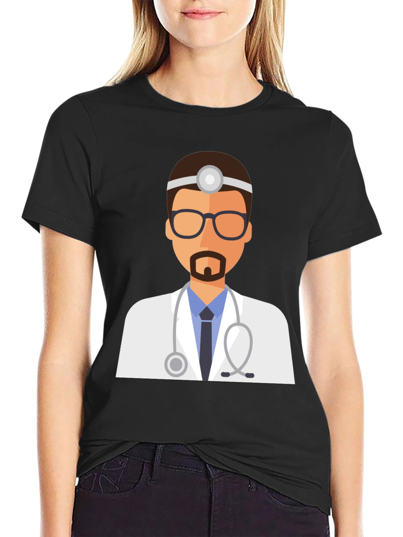 Black Doctor Graphic Tee - Black Unisex T-Shirt view 2