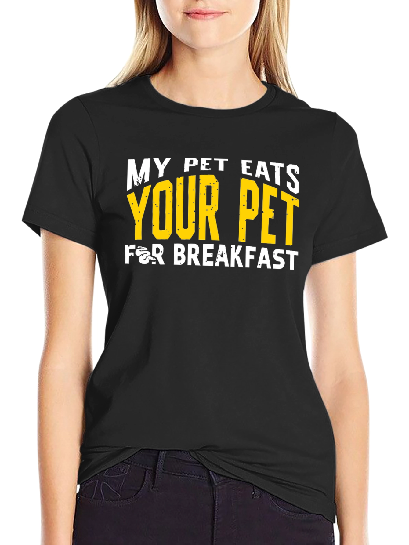 Black My Pet Eats Your Pet Graphic Tee view 2