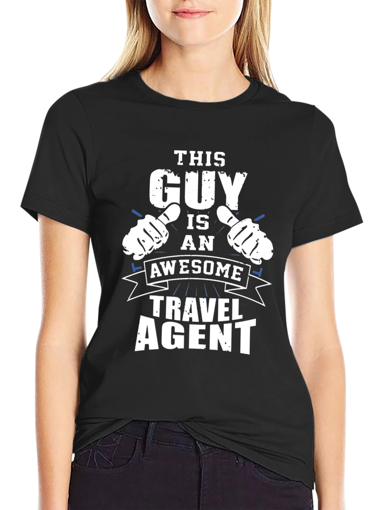 Black Awesome Travel Agent T-Shirt view 2