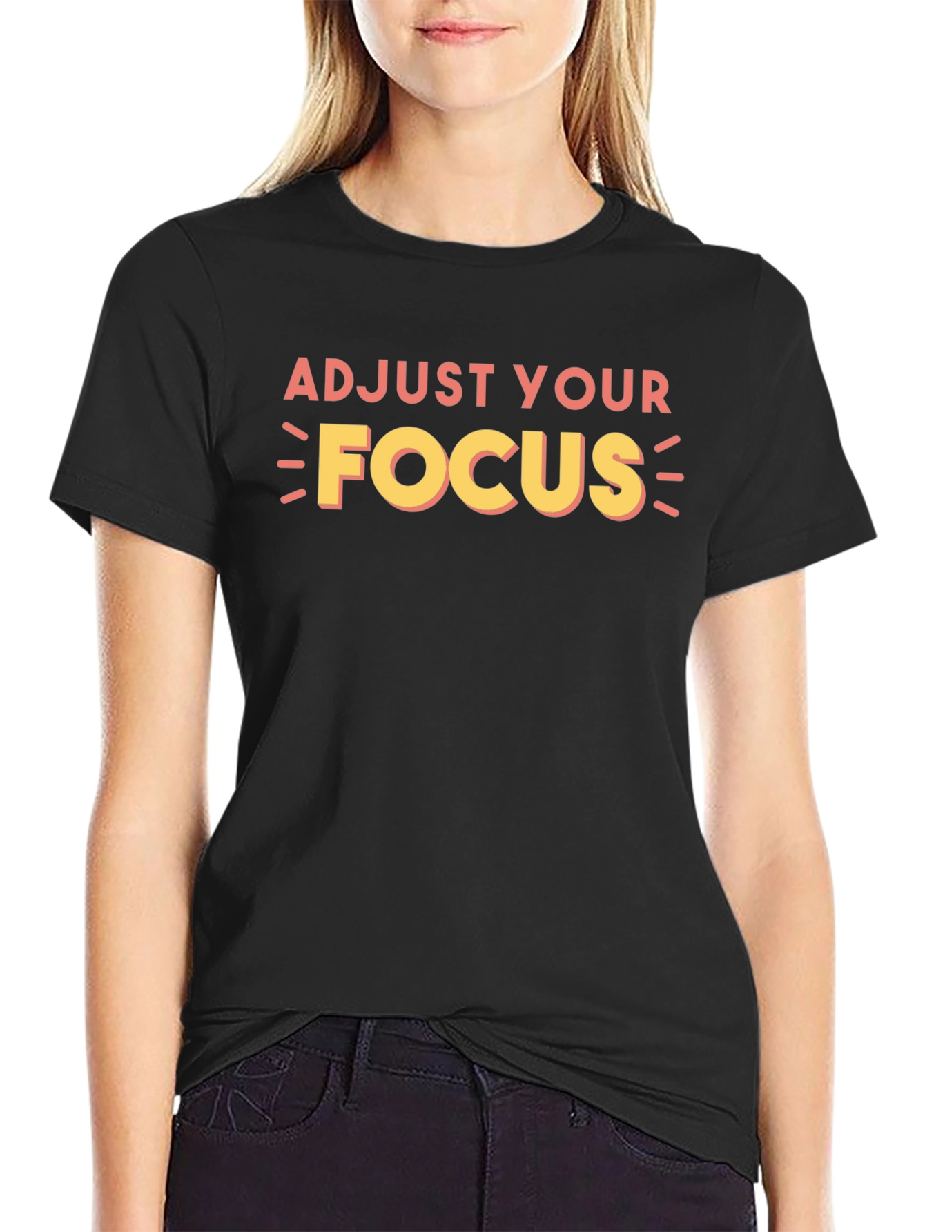Black Adjust Your Focus Graphic T-Shirt - Black view 2