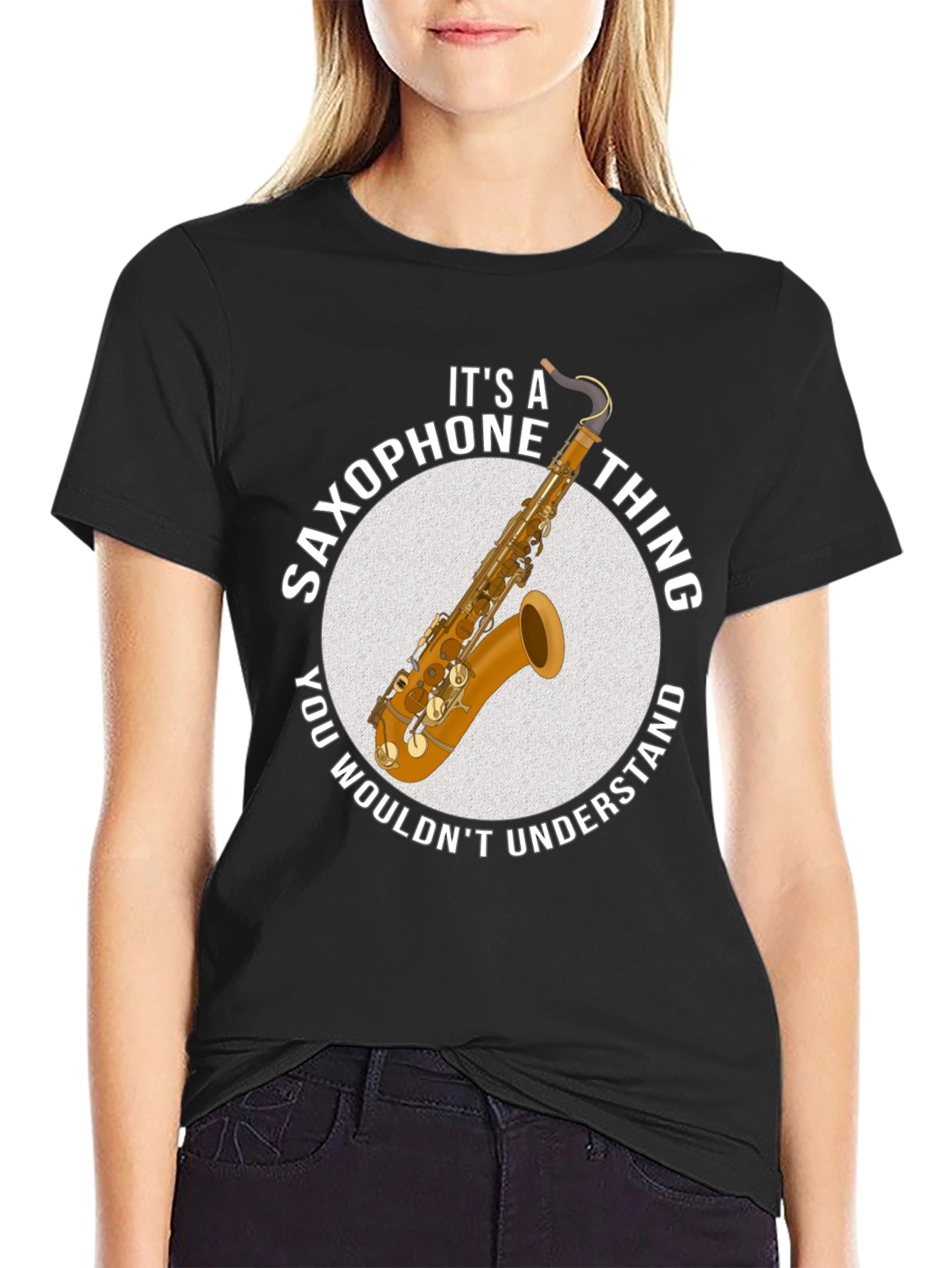 Black Saxophone Thing Graphic T-Shirt view 2