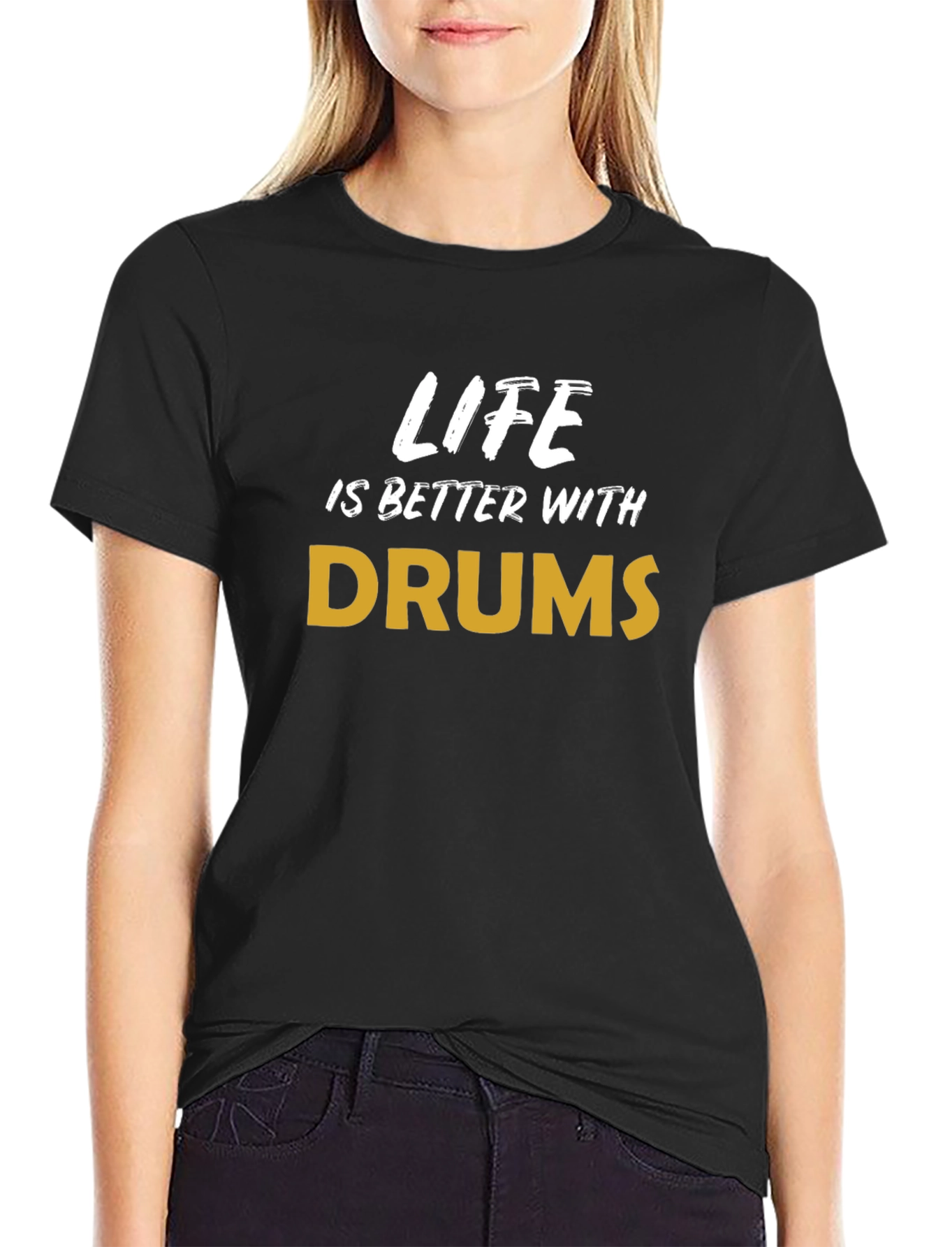Black Life is Better with Drums T-Shirt view 2