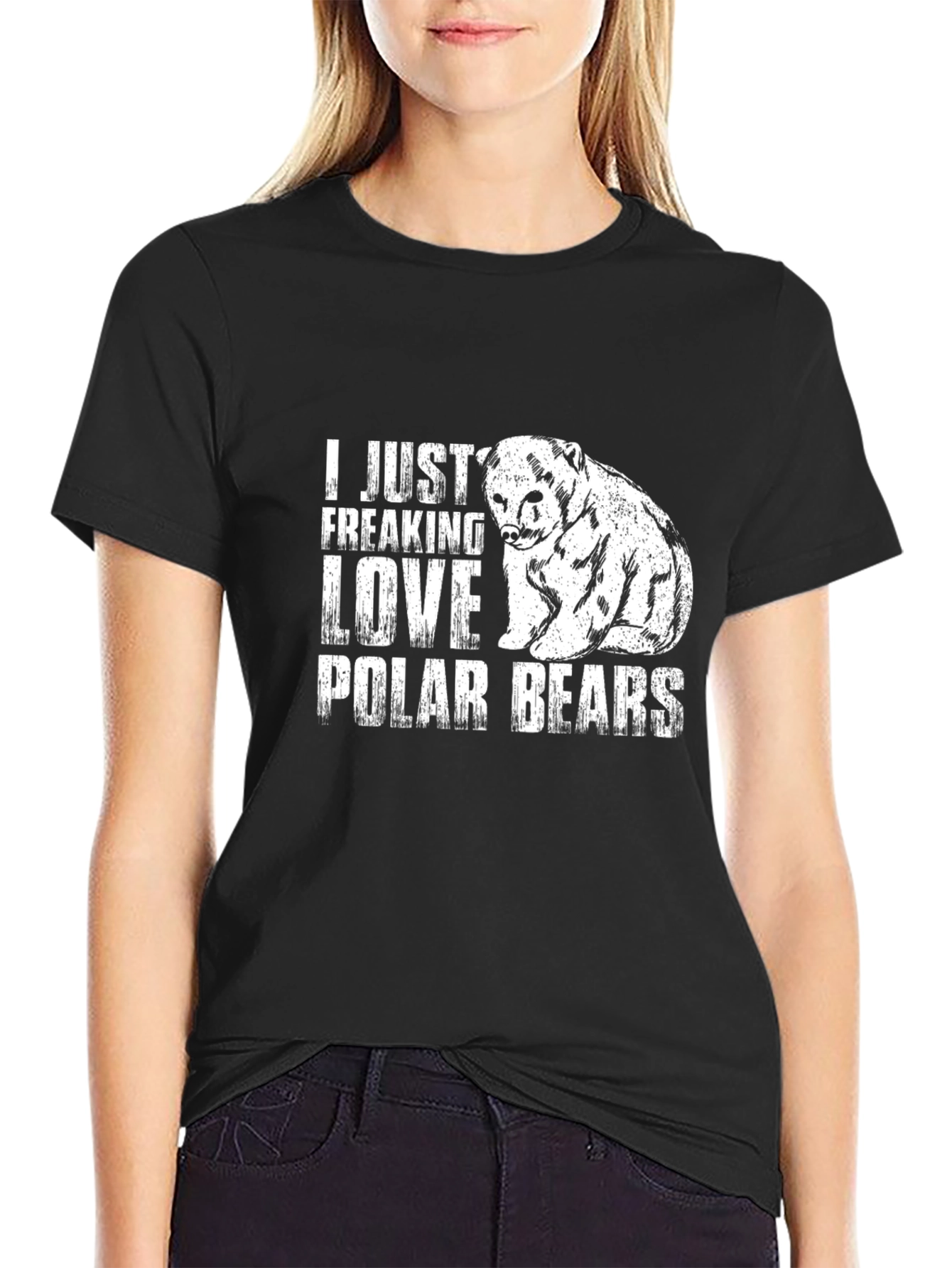 Black I Love Polar Bears Graphic Tee view 2
