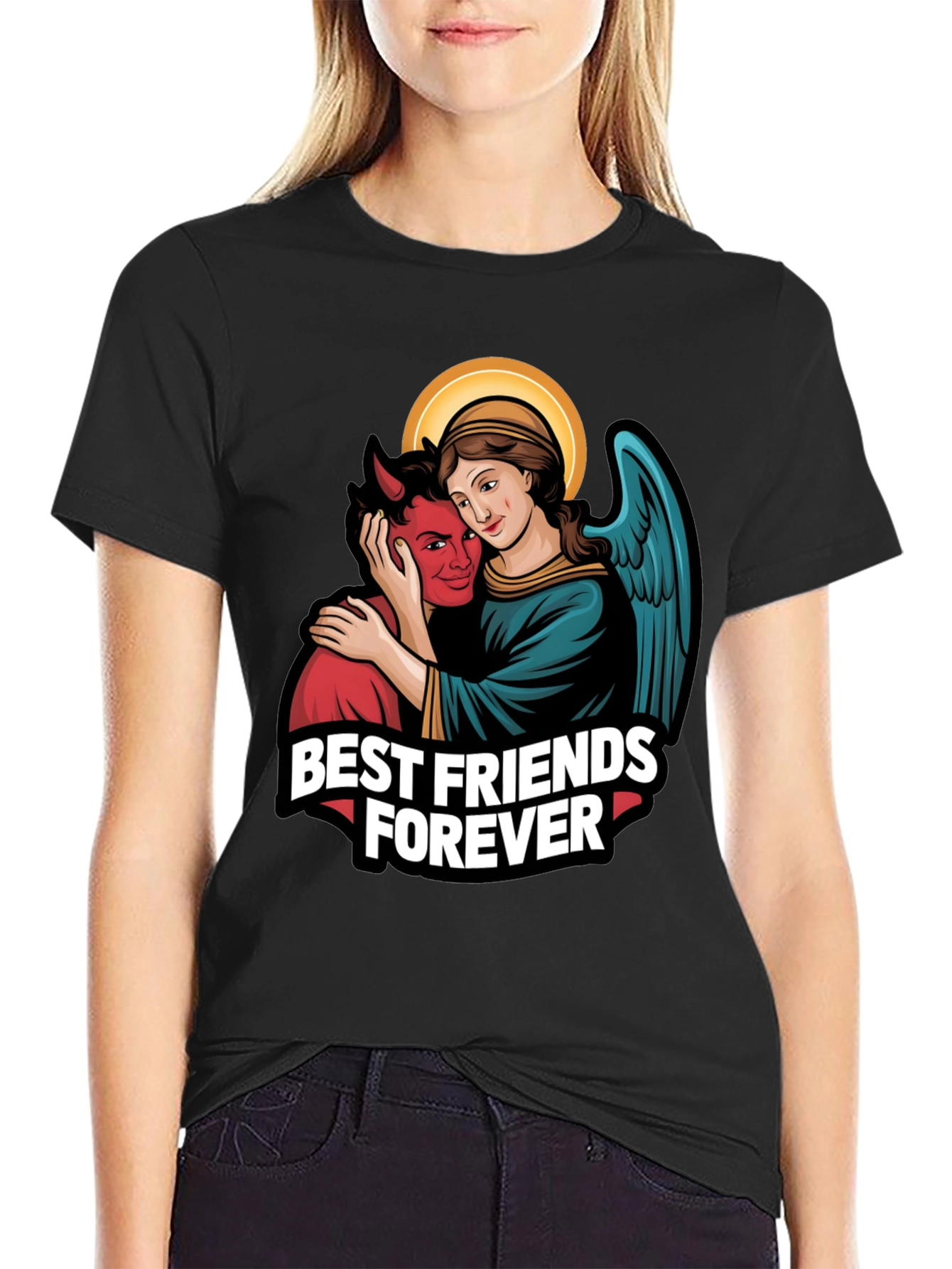 Black Best Friends Forever Graphic Tee view 2