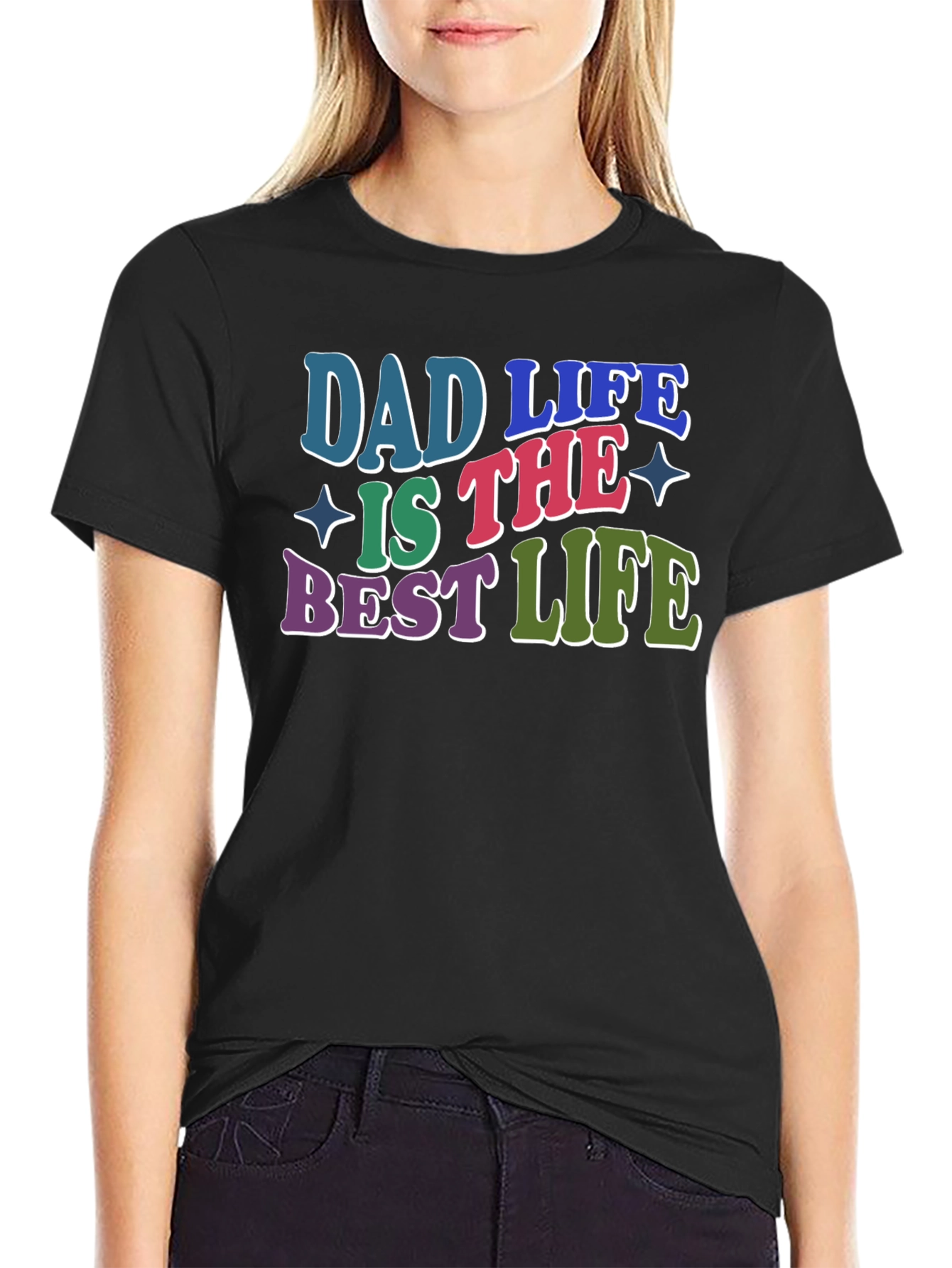 Black Dad Life T-Shirt - Best Life Tee view 2