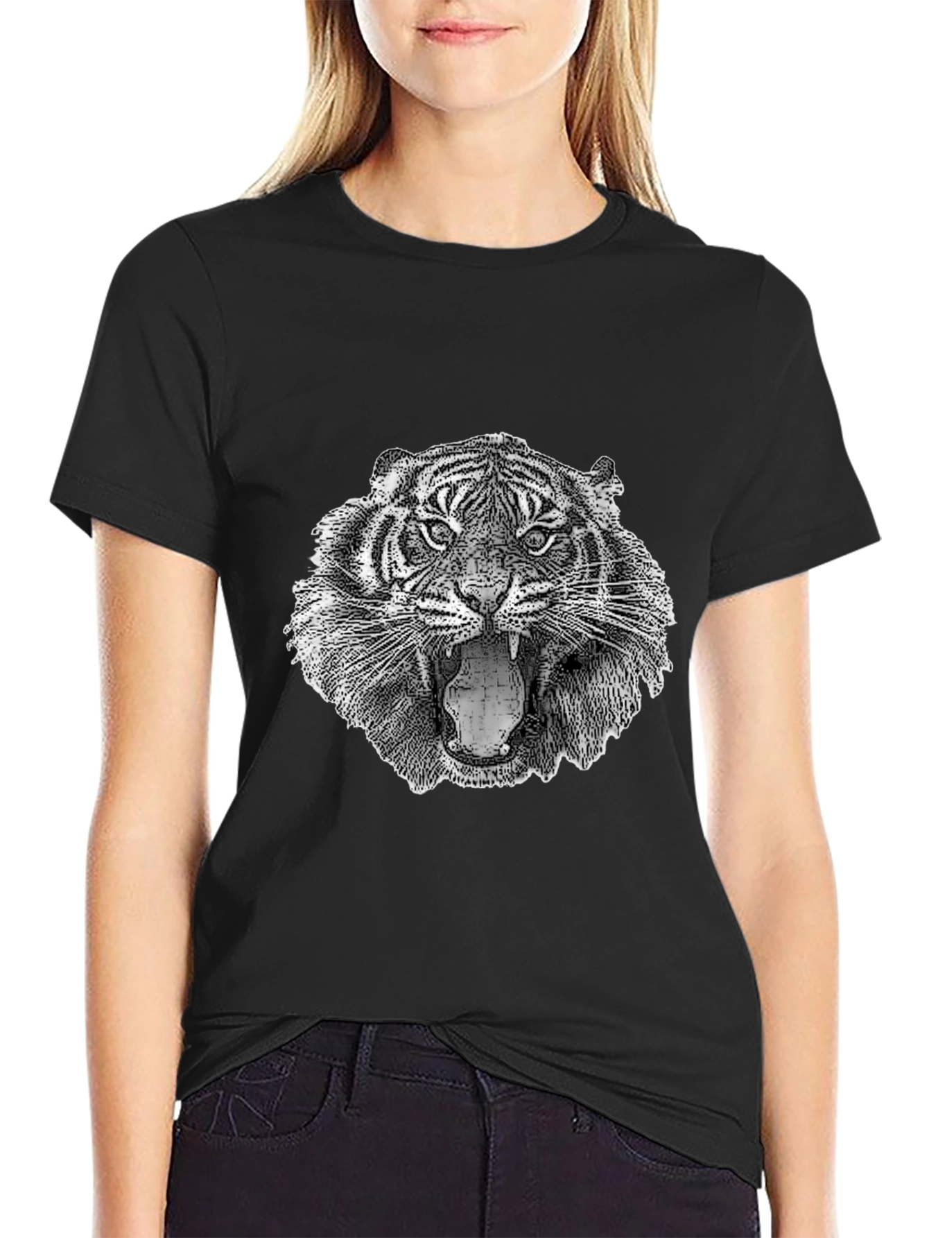 Black Tiger Graphic T-Shirt - Fierce Animal Print view 2
