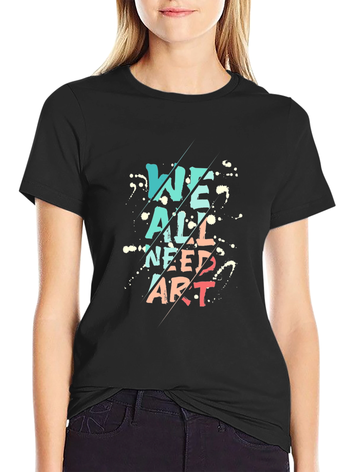Black We All Need Art Black Graphic Tee view 2