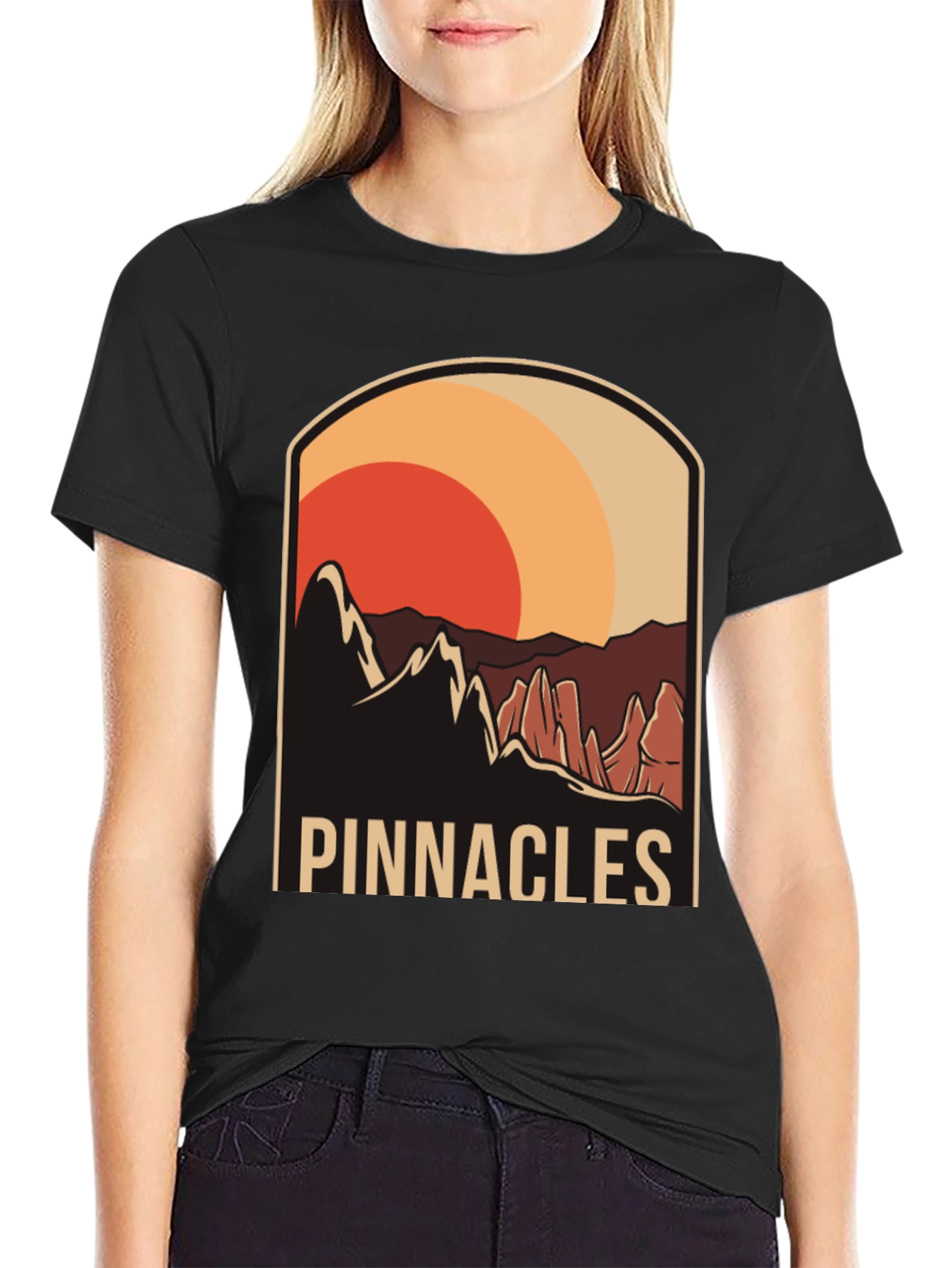 Black Pinnacles Graphic Tee - Nature Inspired Design view 2
