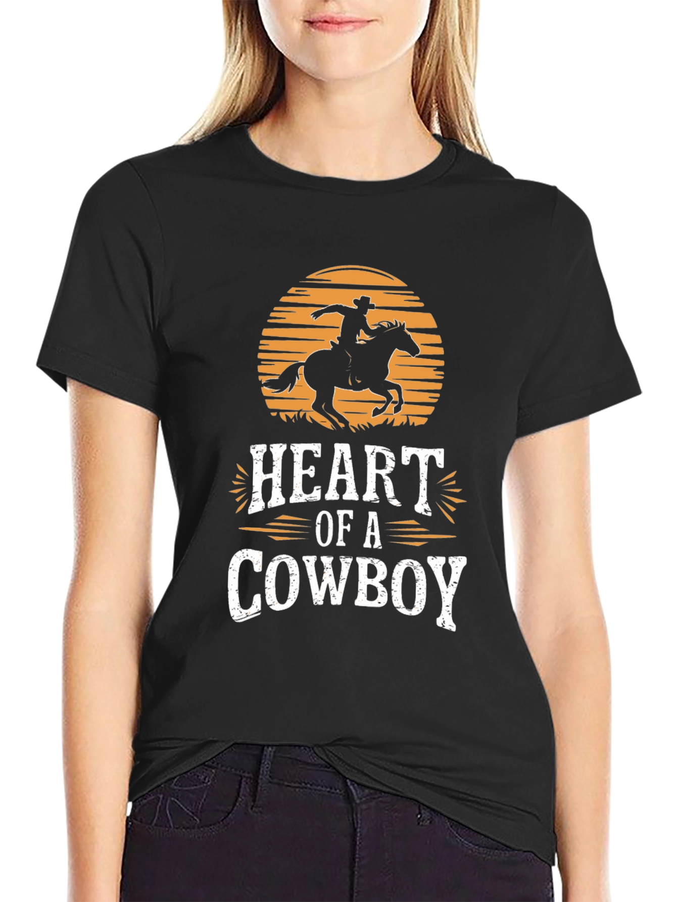 Black Heart of a Cowboy Graphic T-Shirt view 2
