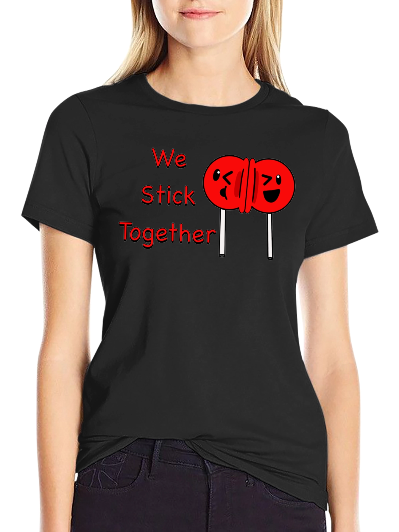Black We Stick Together Graphic T-Shirt view 2