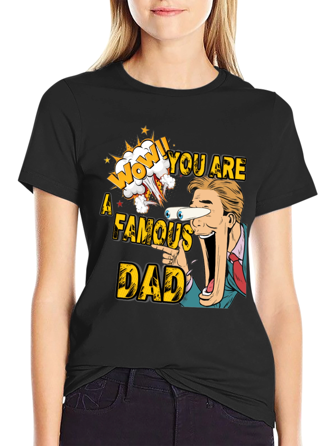 Black Funny Famous Dad T-Shirt  view 2