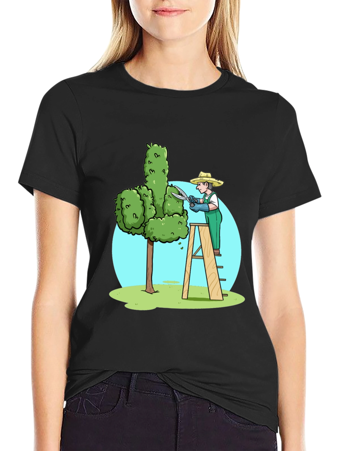 Black Funny Garden Humor T-Shirt view 2