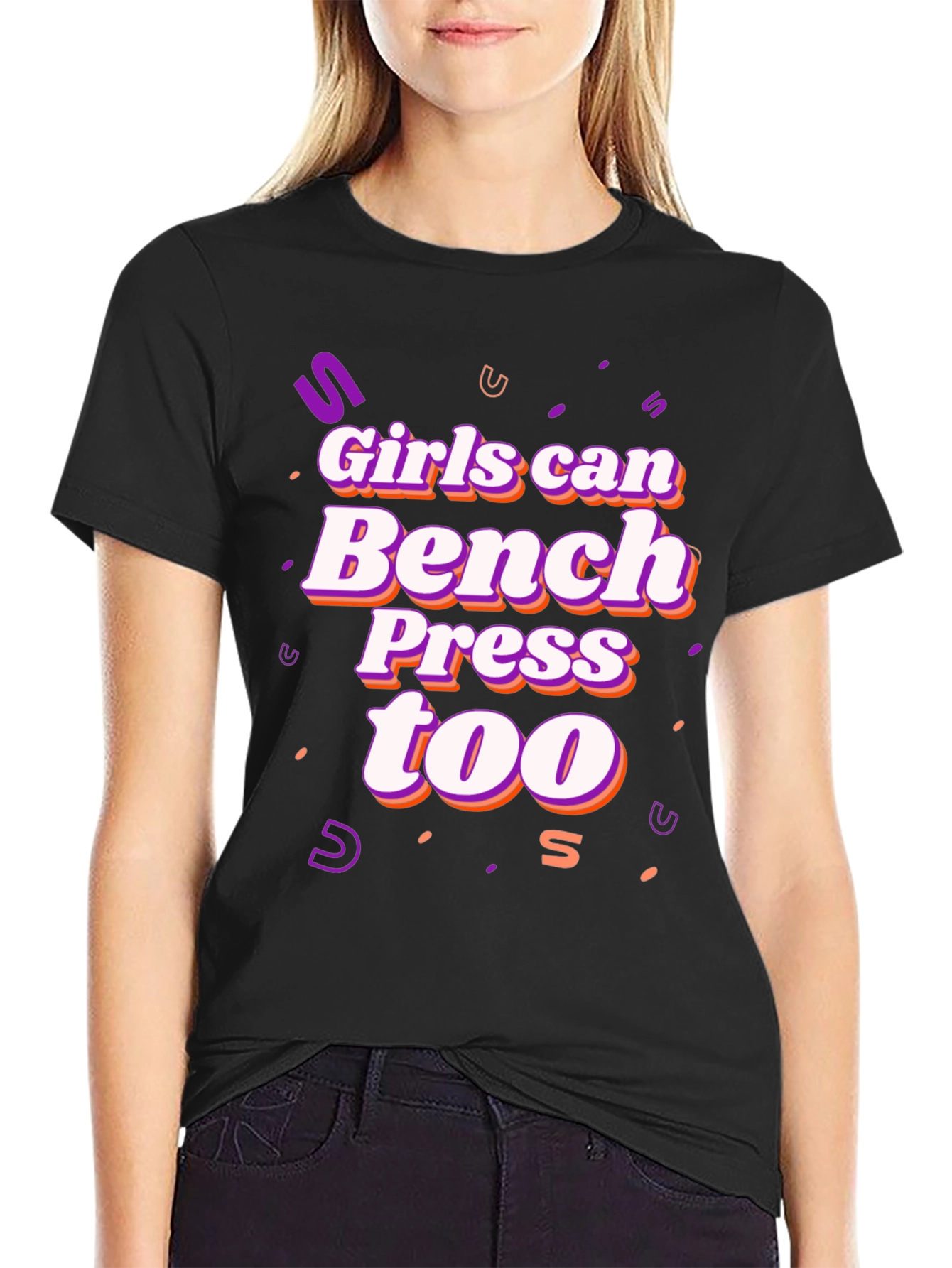 Black Girls Can Bench Press Too T-Shirt view 2