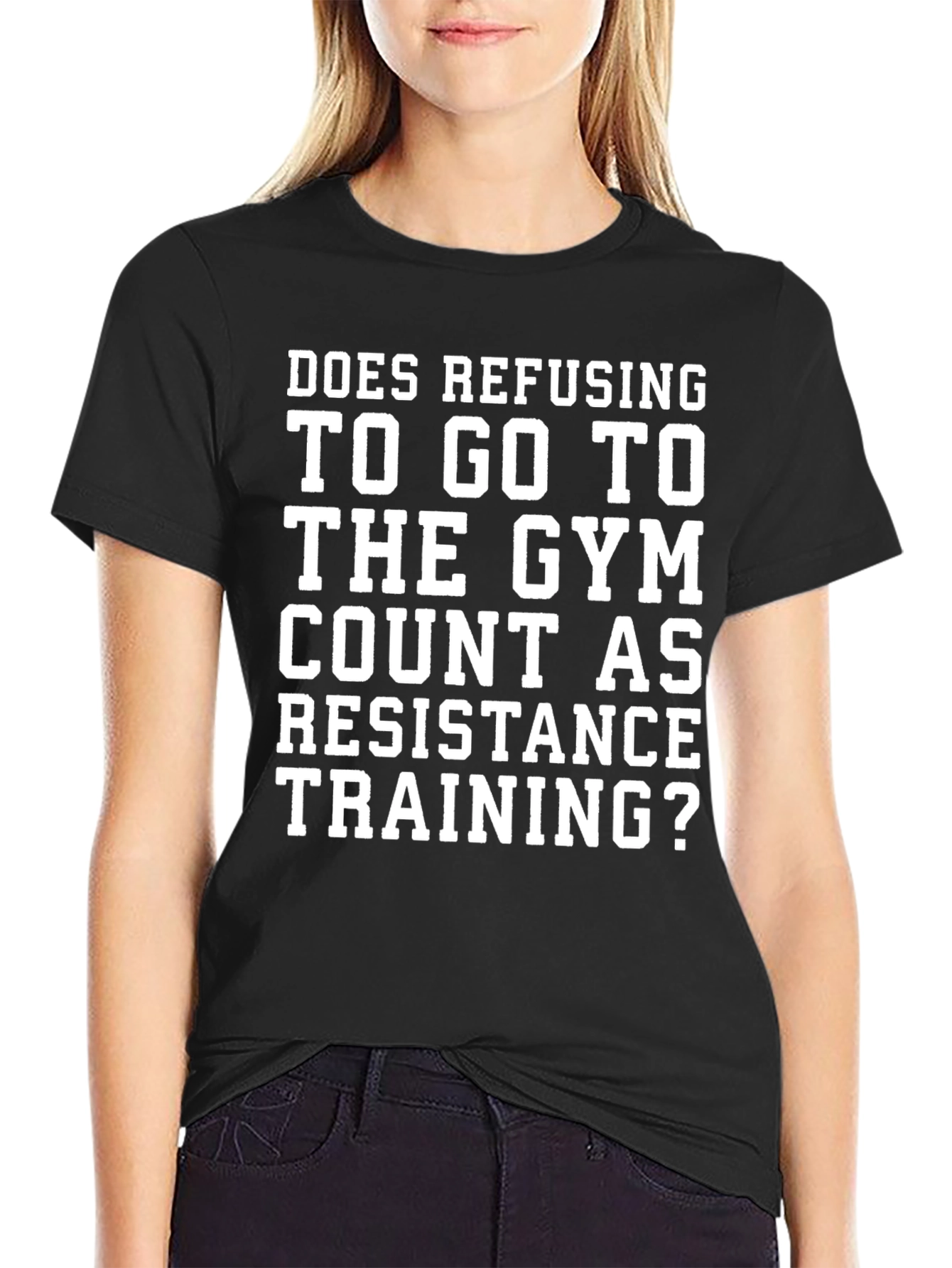 Black Funny Gym Resistance Training T-Shirt view 2