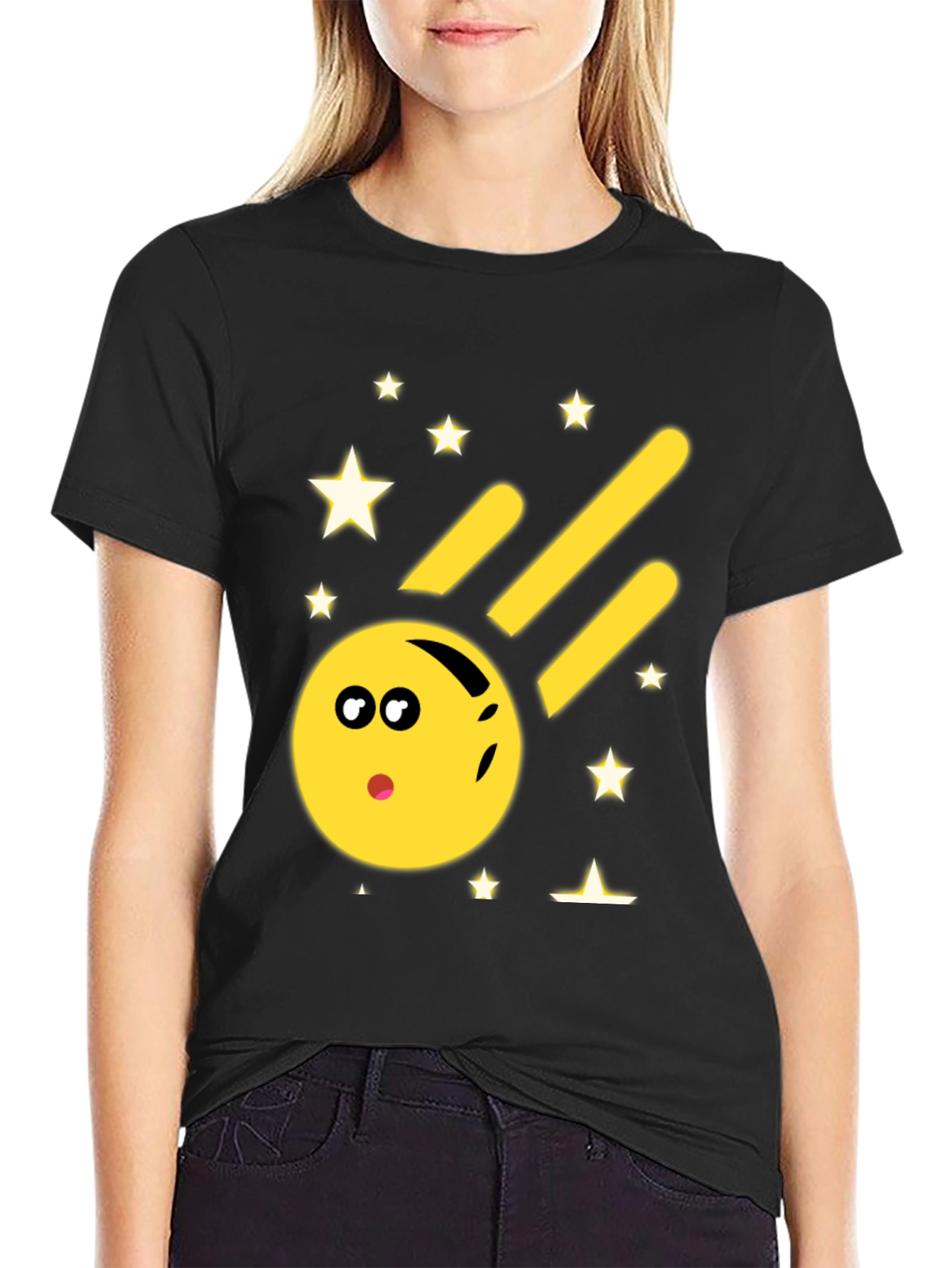 Black Comet Face Graphic Tee - Black view 2