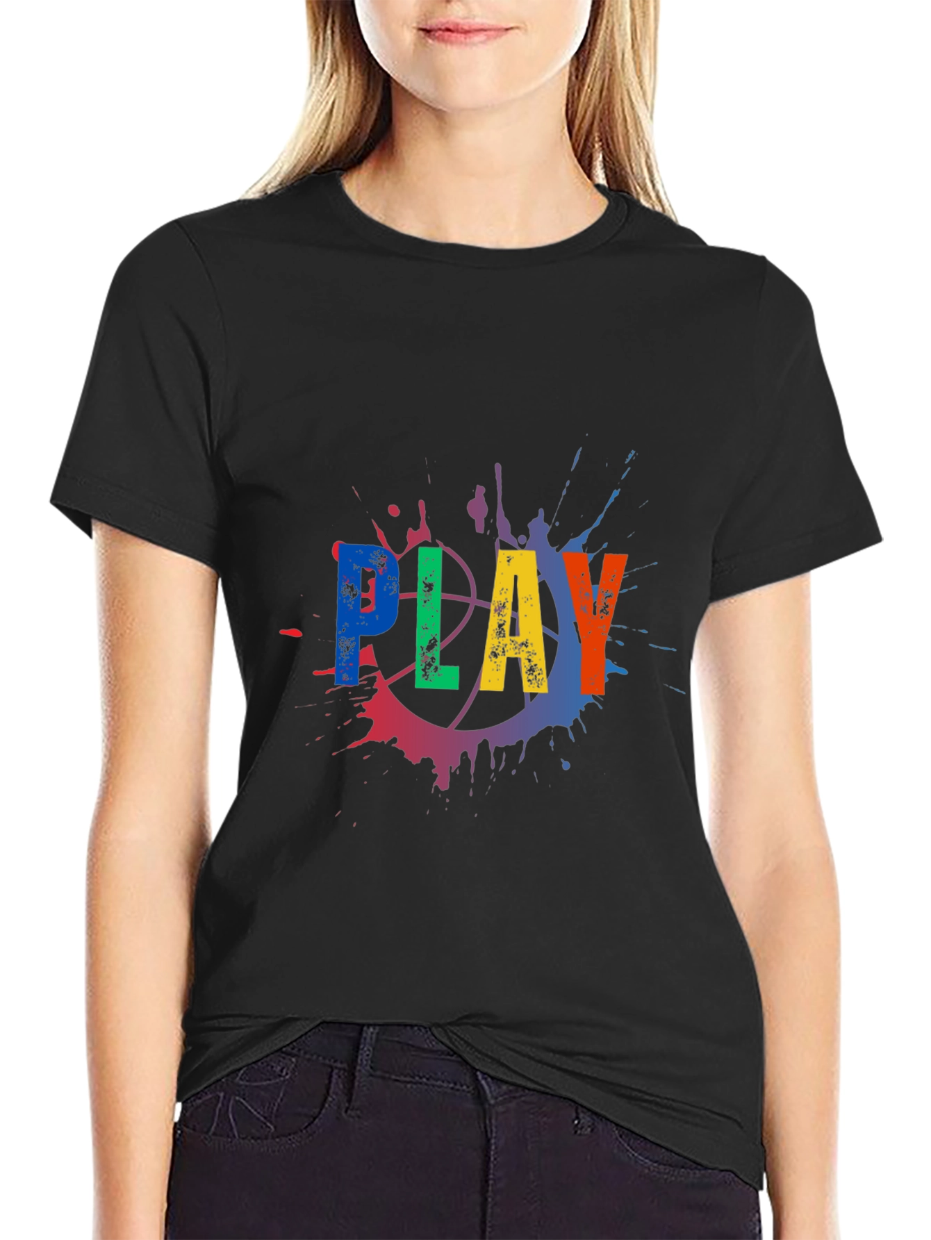 Black Play Basketball Graphic Tee - Men's Black T-Shirt view 2