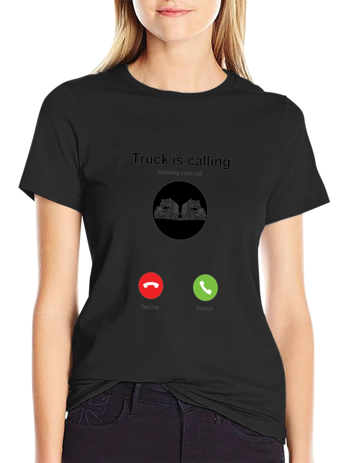 Black Truck Is Calling Black T-Shirt view 2