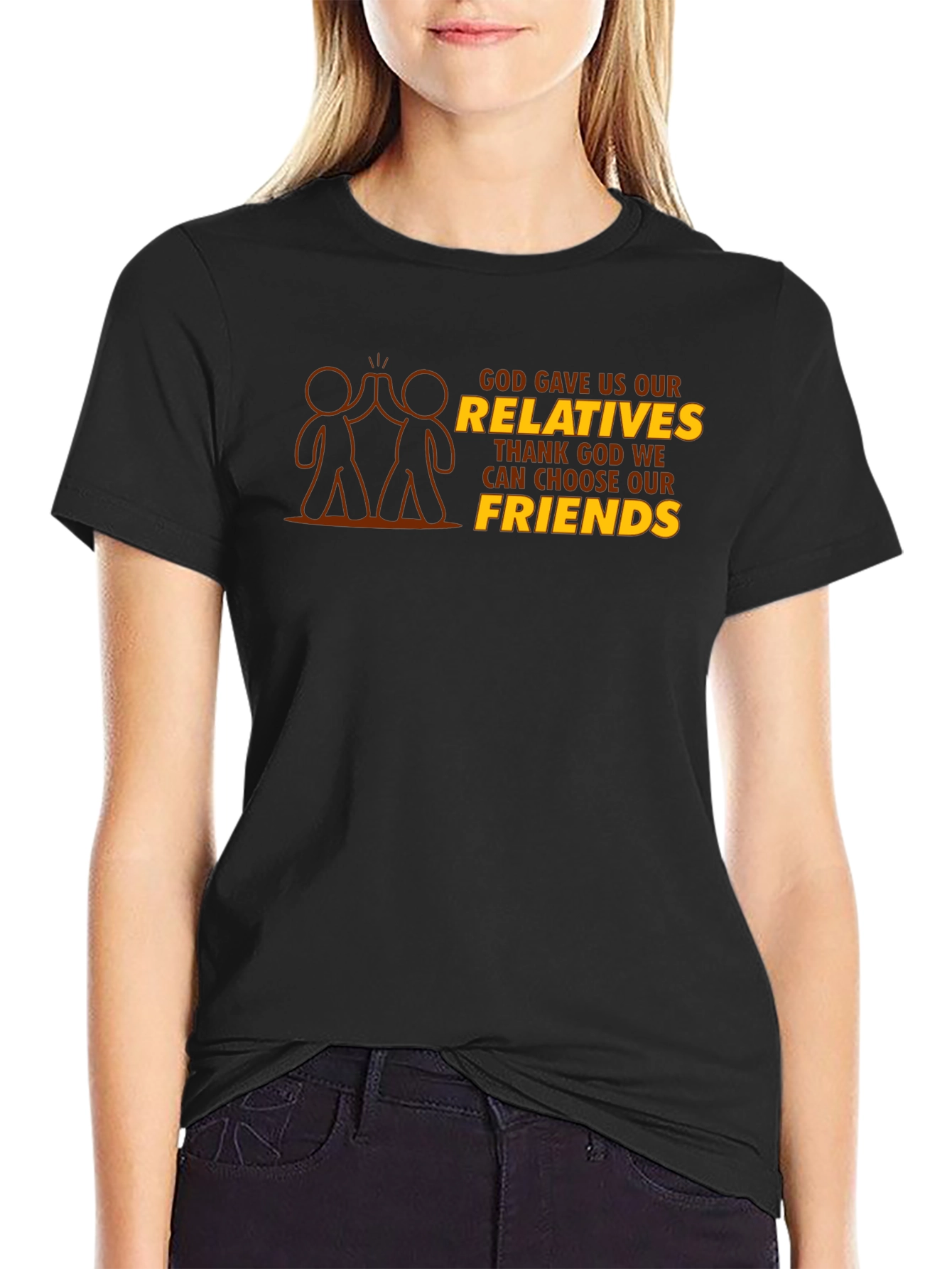 Black God Gave Us Relatives T-Shirt - Choose Friends view 2