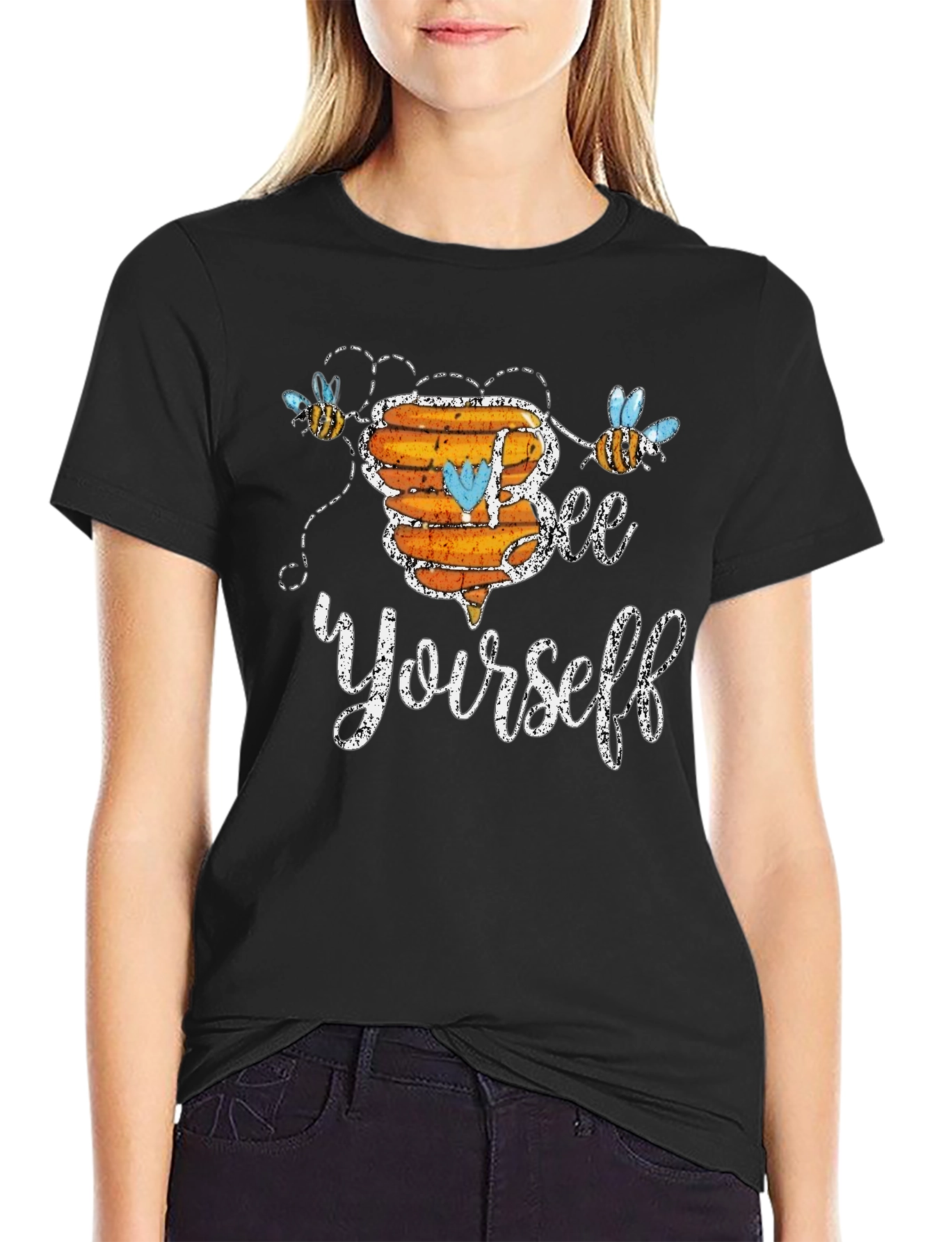 Black Bee Yourself Graphic T-Shirt - Cute & Comfy view 2
