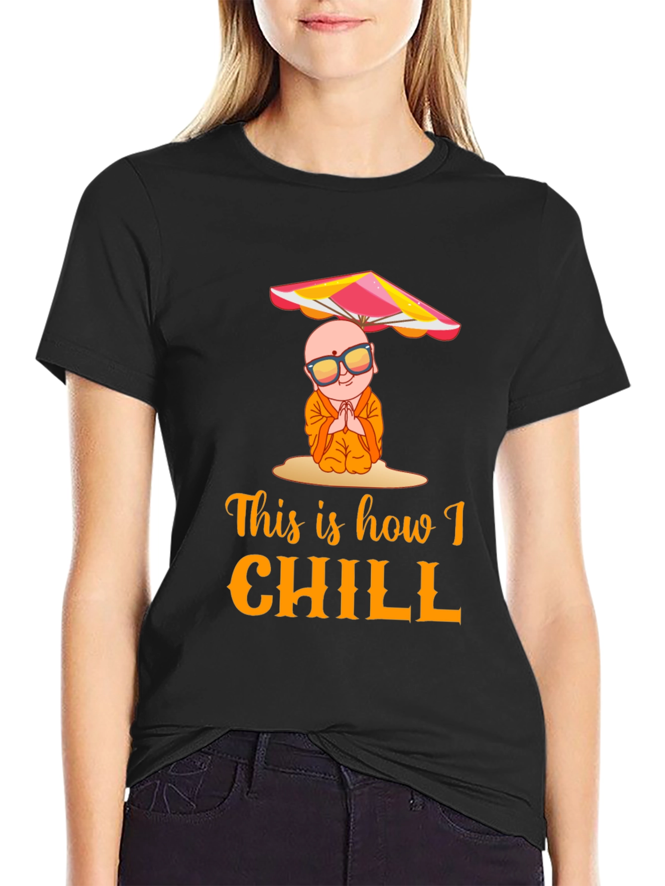 Black Chill Monk Graphic T-Shirt view 2