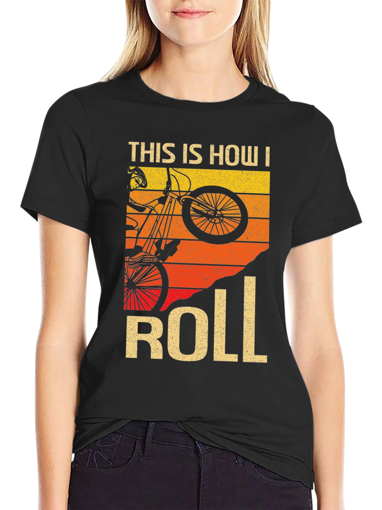 Black This Is How I Roll Retro Biker T-Shirt view 2