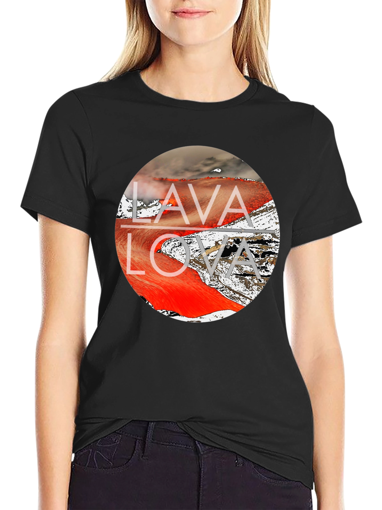 Black Lava Flow Graphic Tee - Men's Black T-Shirt view 2