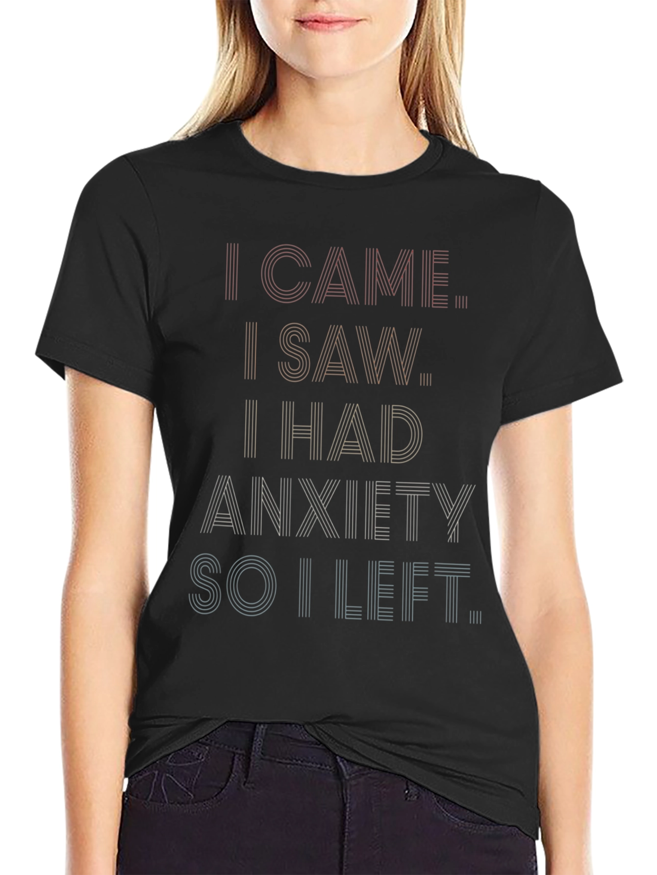 Black Anxiety Humor T-Shirt - Introvert Tee view 2