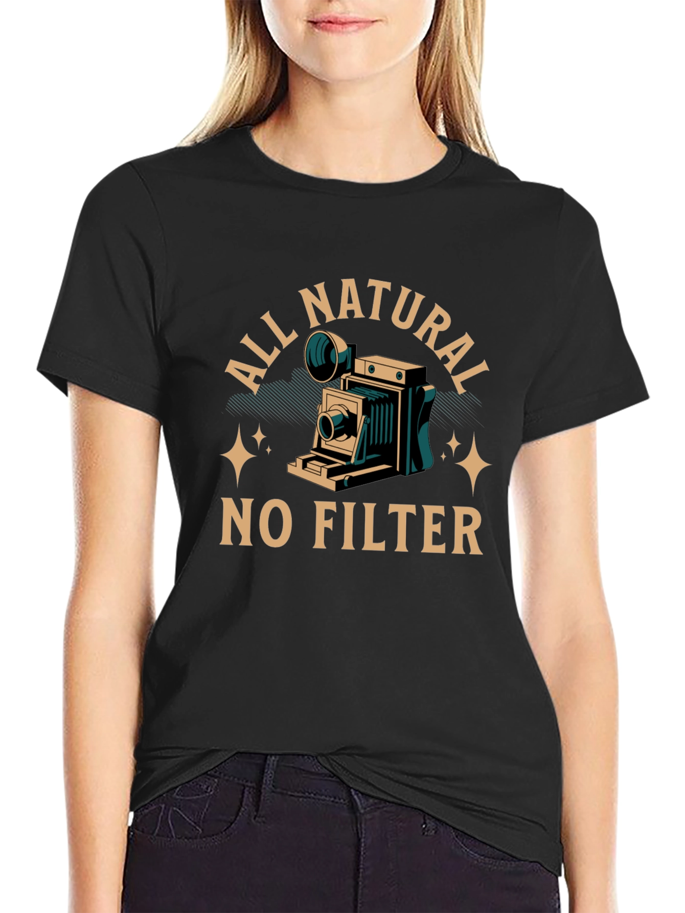 Black All Natural No Filter Graphic Tee view 2